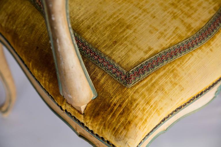 Baker Furniture Style Chairs with Velvet Seats and Shell Motif