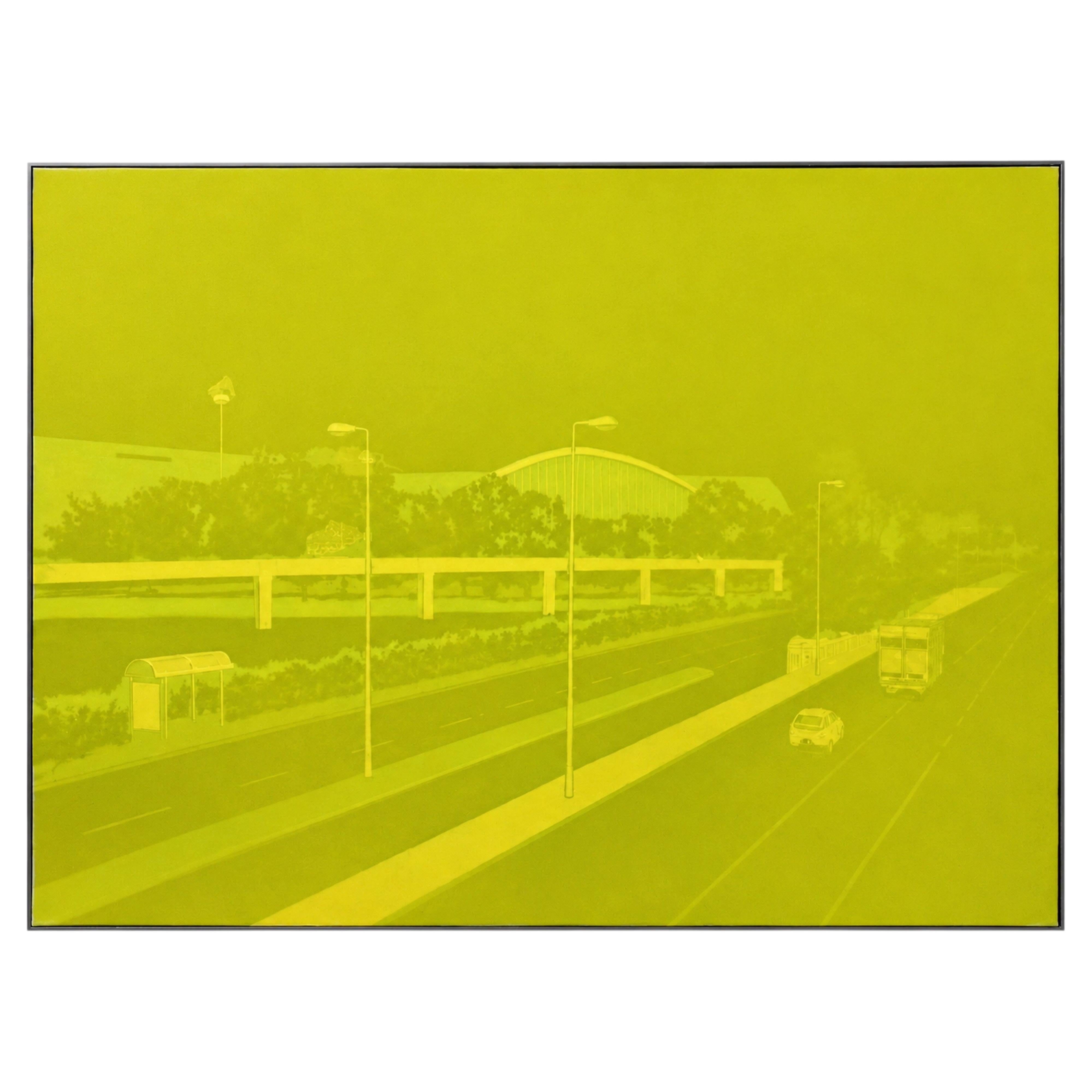 Francesco Sena “Paesaggio Urbano”, Wax & Plasticine Mixed Media on Panel For Sale