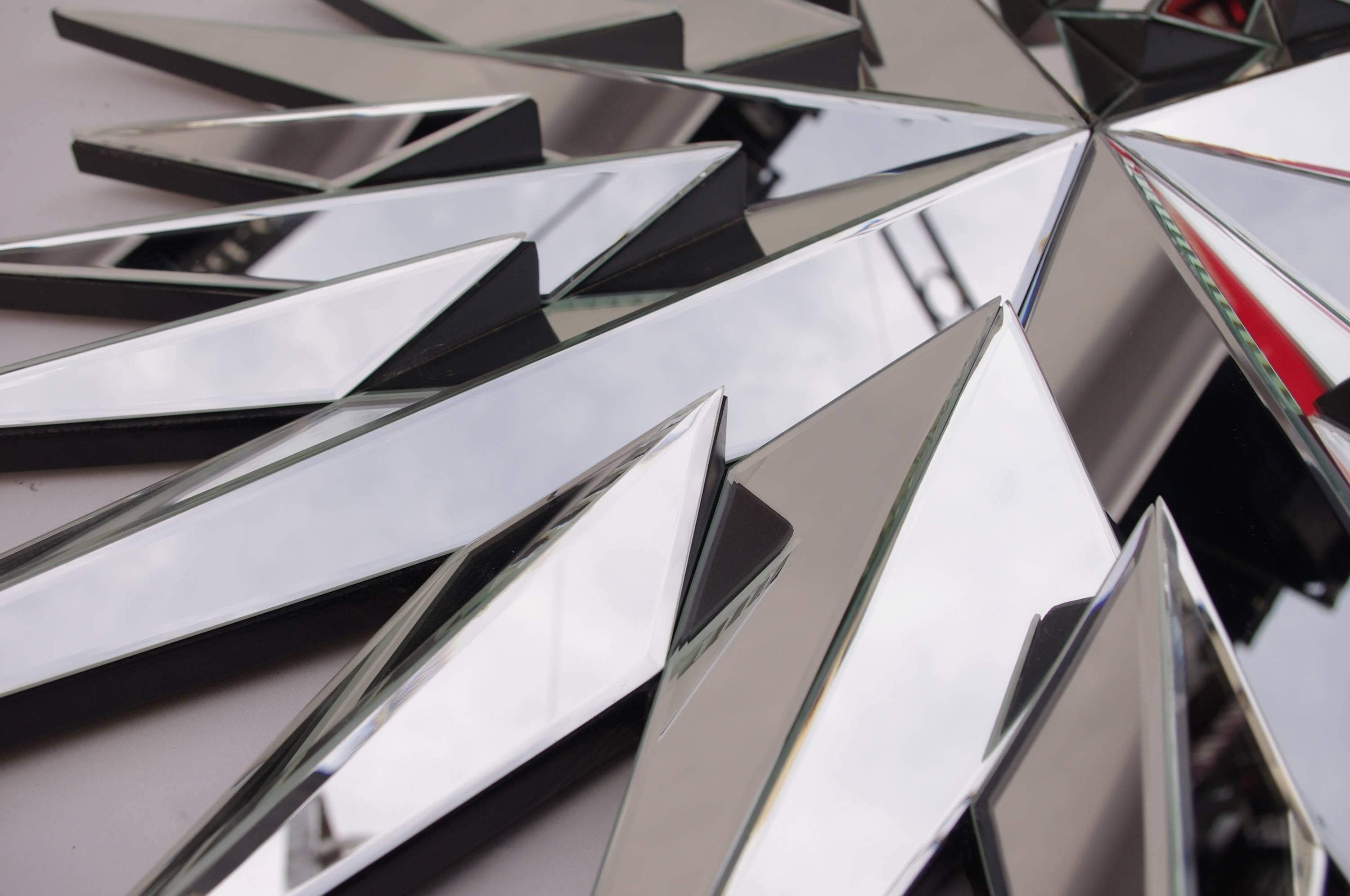 Modern Faceted star-shaped mirror, contemporary work
