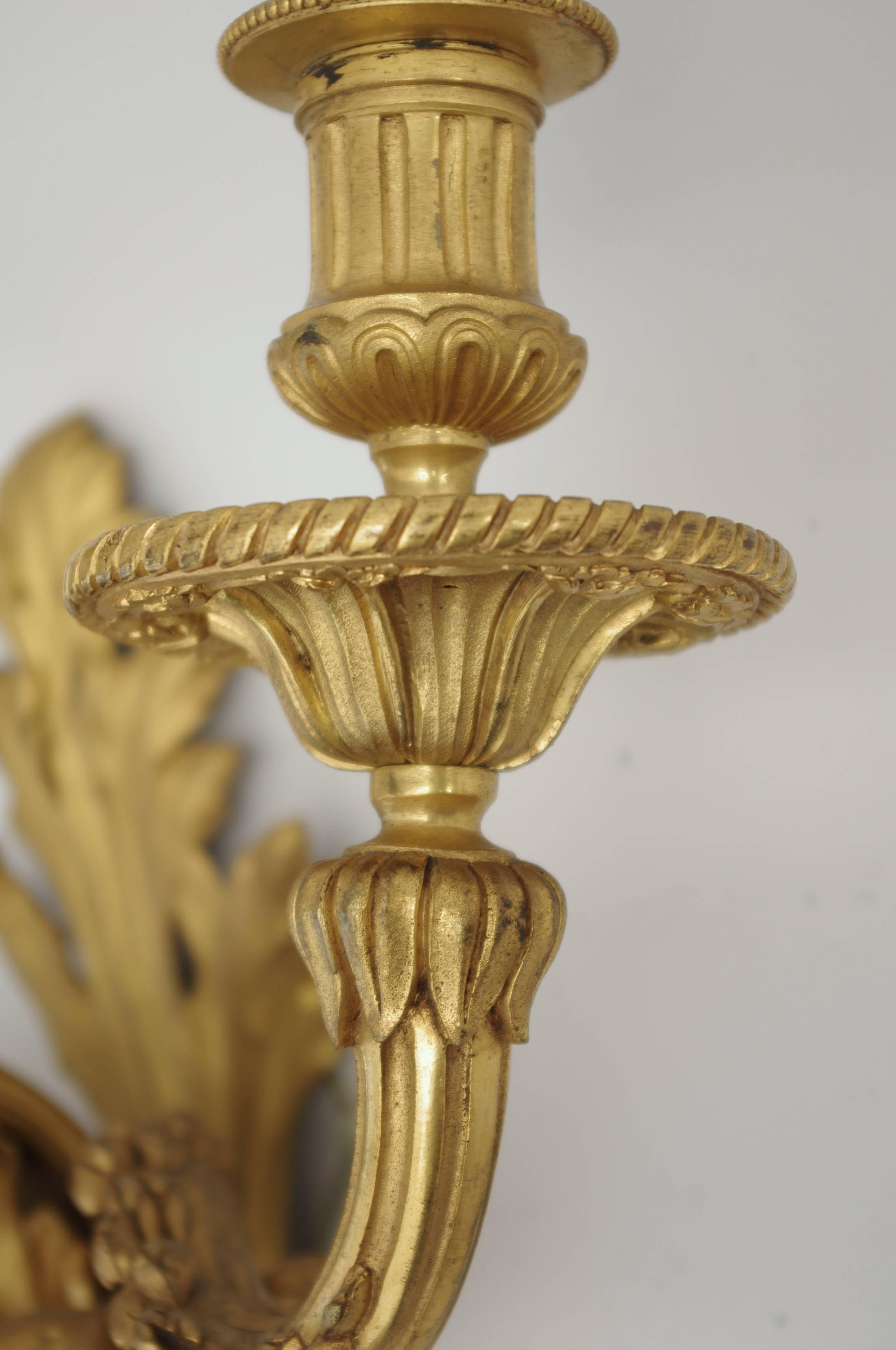French Set of Louis XVI Style Gilt Bronze Sconces