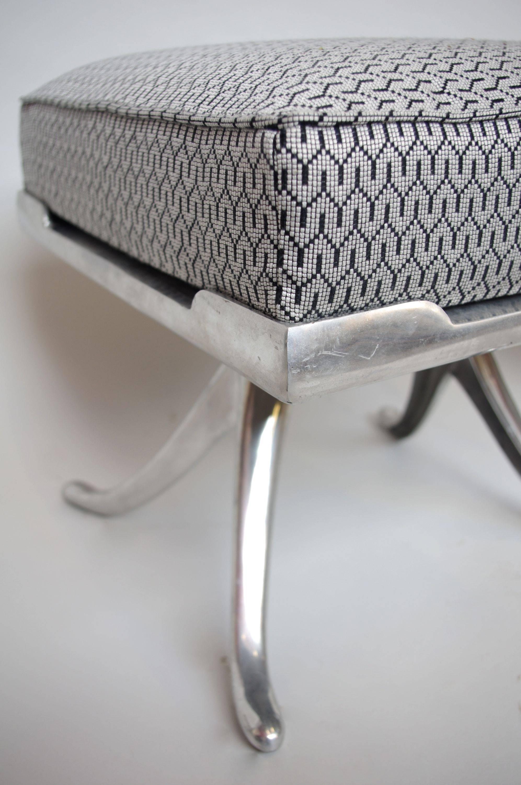 Pair of Aluminium Casting Stools Signed Quasar Khanh In Excellent Condition In Saint-Ouen, FR