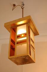 Pair of Arabic Style Gilt Brass Light Fixtures from 1960