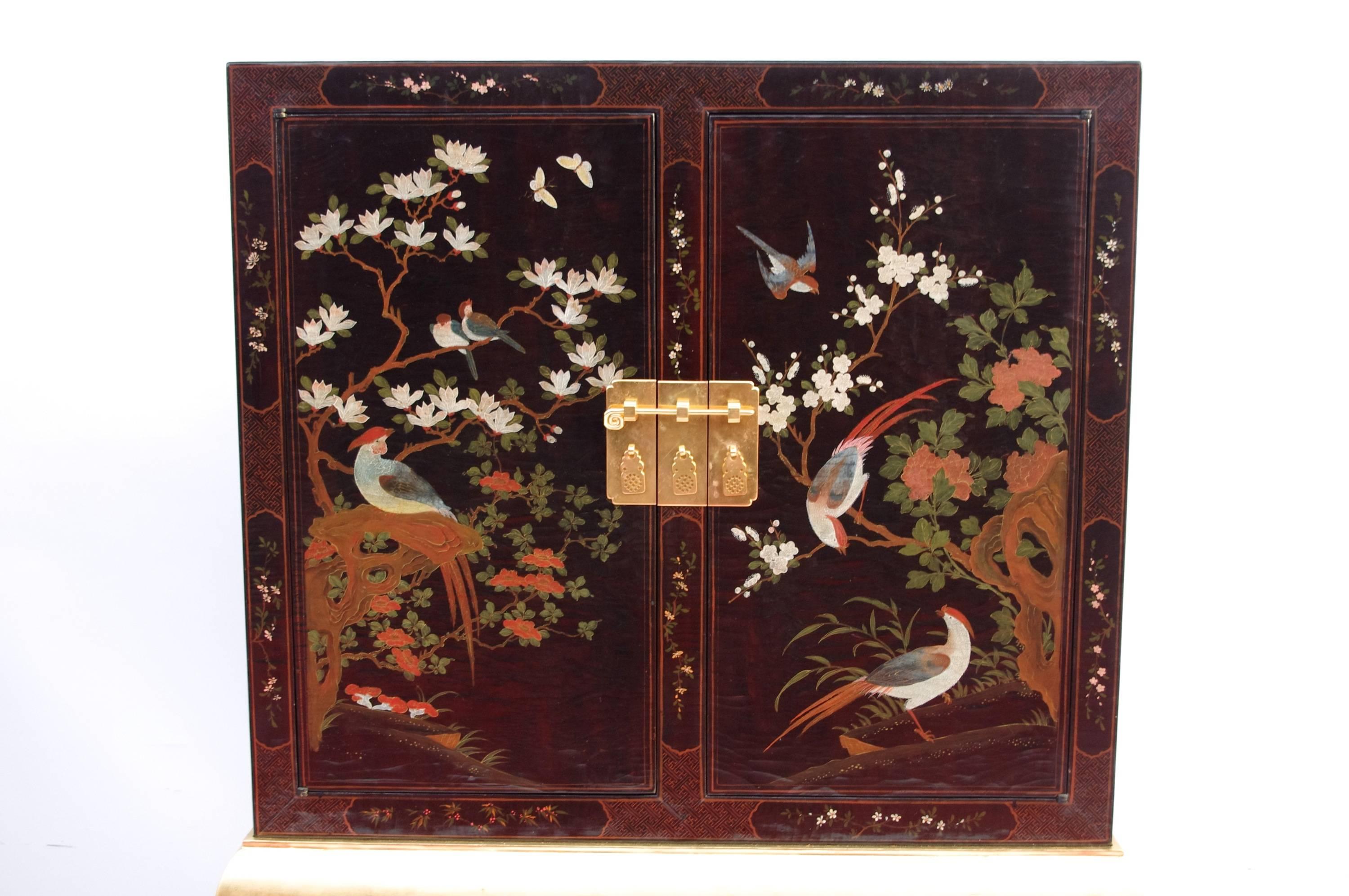 Louis XV Chinese Lacquer Style Cabinet 1