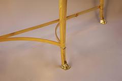 Maison Jansen Directoire Style Half Moon Console in Gilt Bronze and Marble-Top