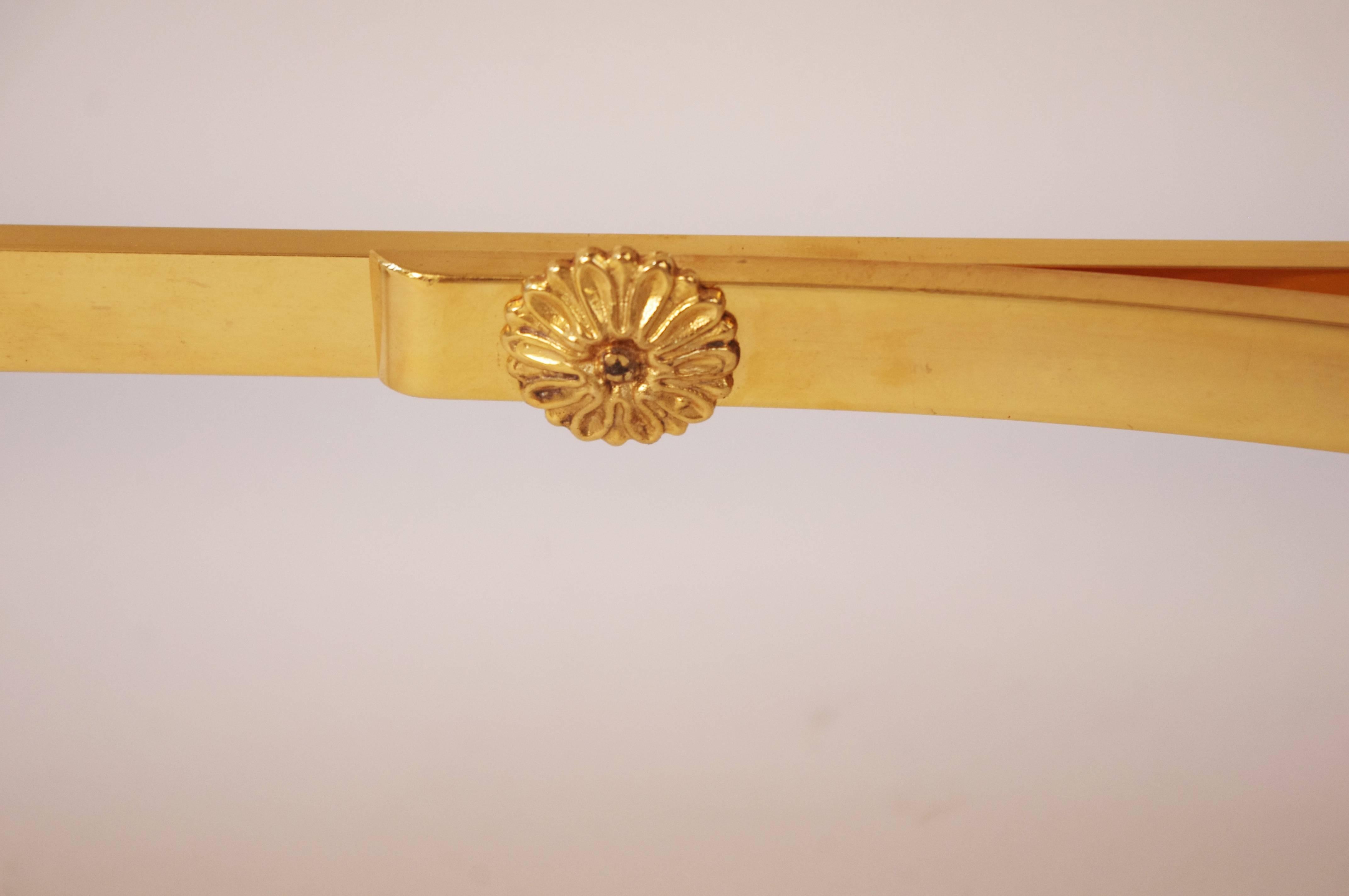 Maison Jansen Directoire Style Half Moon Console in Gilt Bronze and Marble-Top 3