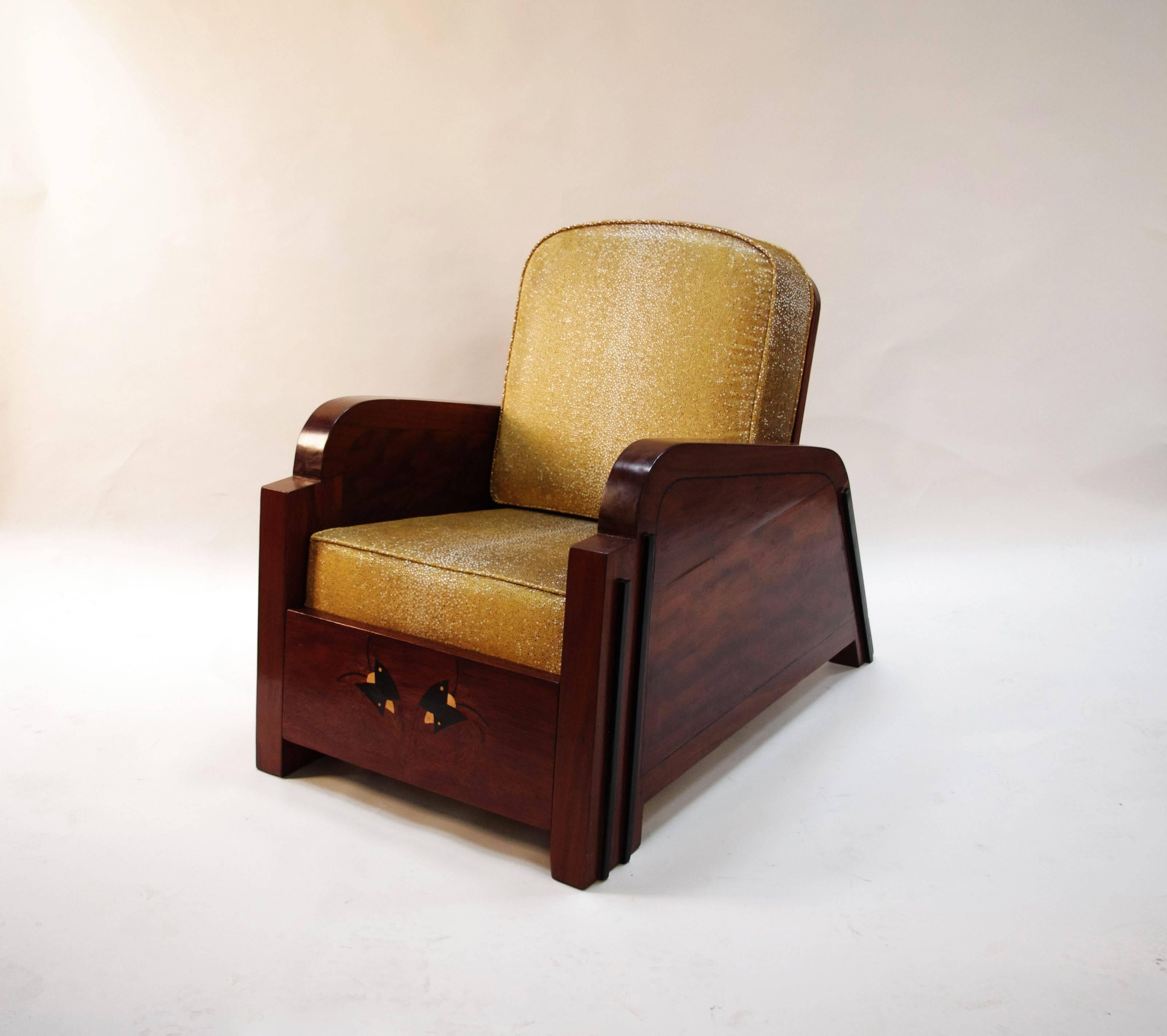 Bois Paire de grands fauteuils d'époque Art-Déco et Art-Déco, vers 1920-1930 en vente