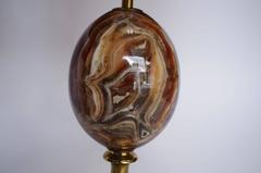 Pair of Gilt Brass and Onyx Lamps Signed Maison Charles, 1960