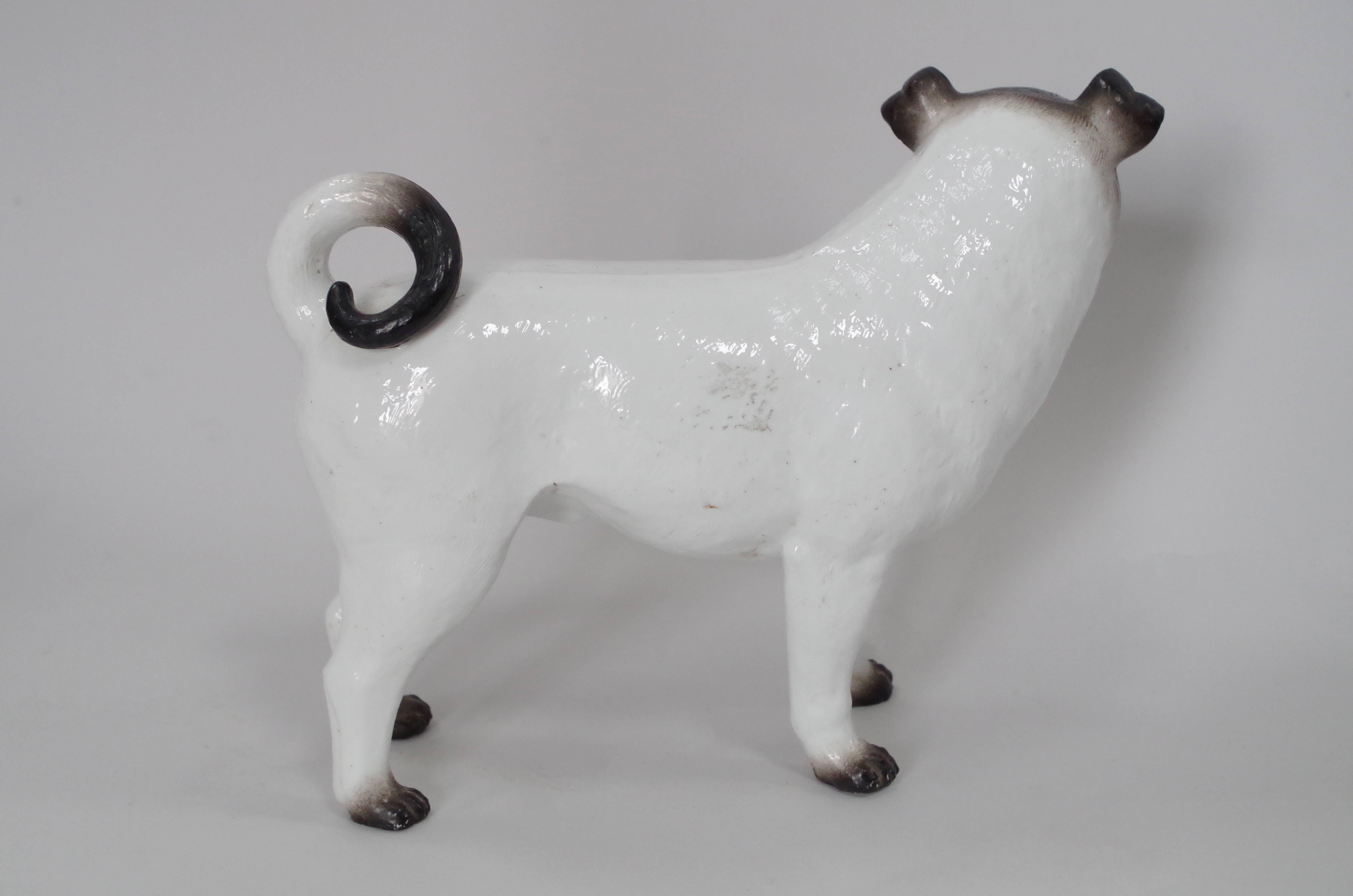 Mid-20th Century French Bulldog Animal Sculpture, Ceramic, 1950