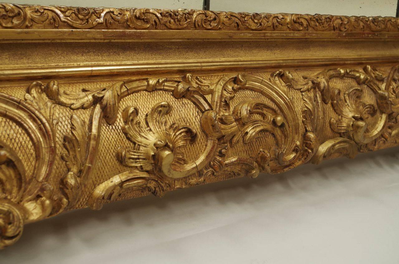 Great Regency Style Giltwood and Stucco Mirror with Rosettes, circa 1870 1