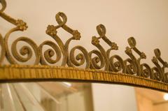 Large Italian Gilt Iron Oval Mirror, circa 1950