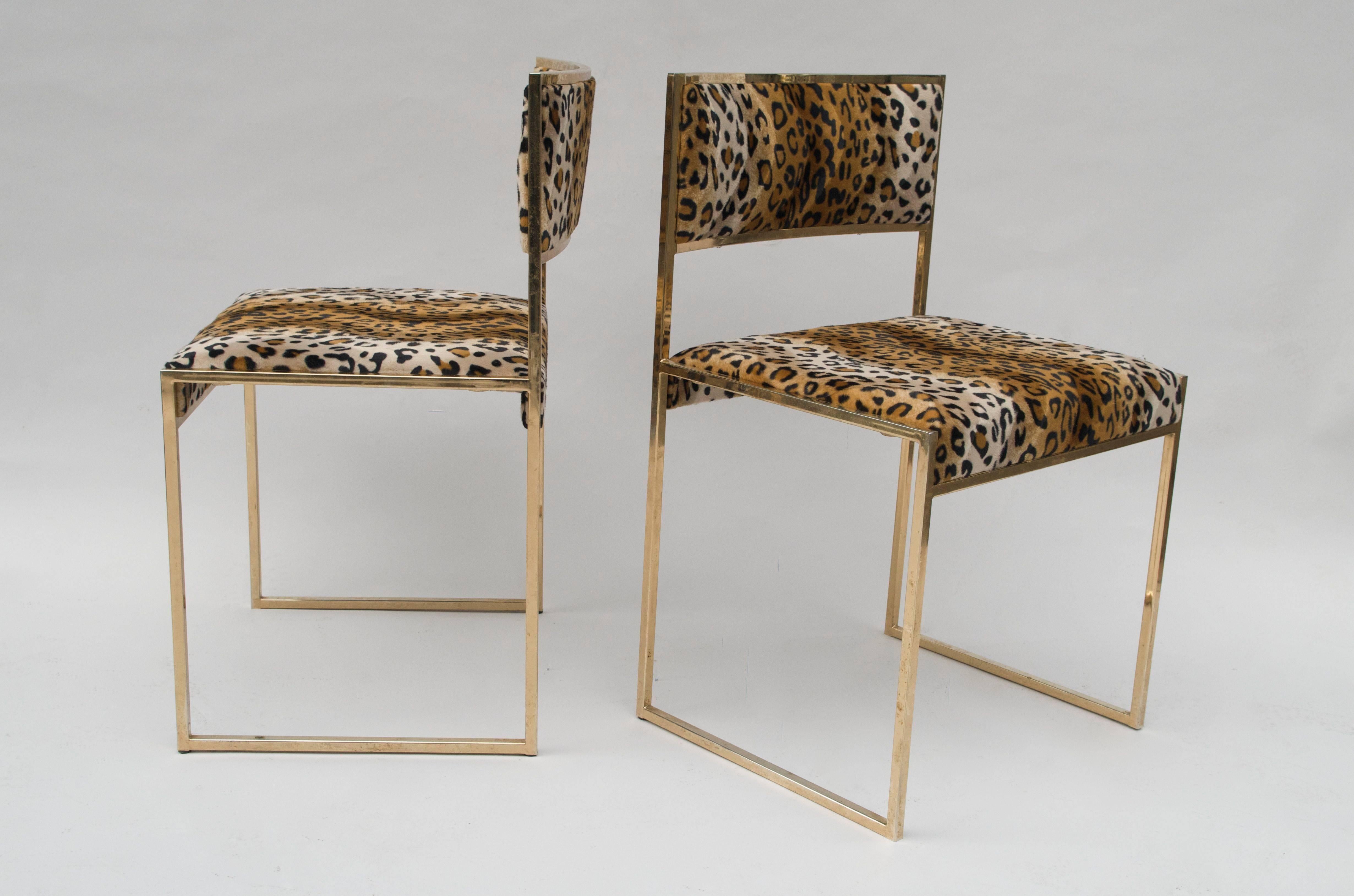 Set of Seven Gilt Brass Chairs by Willy Rizzo, 1970 1