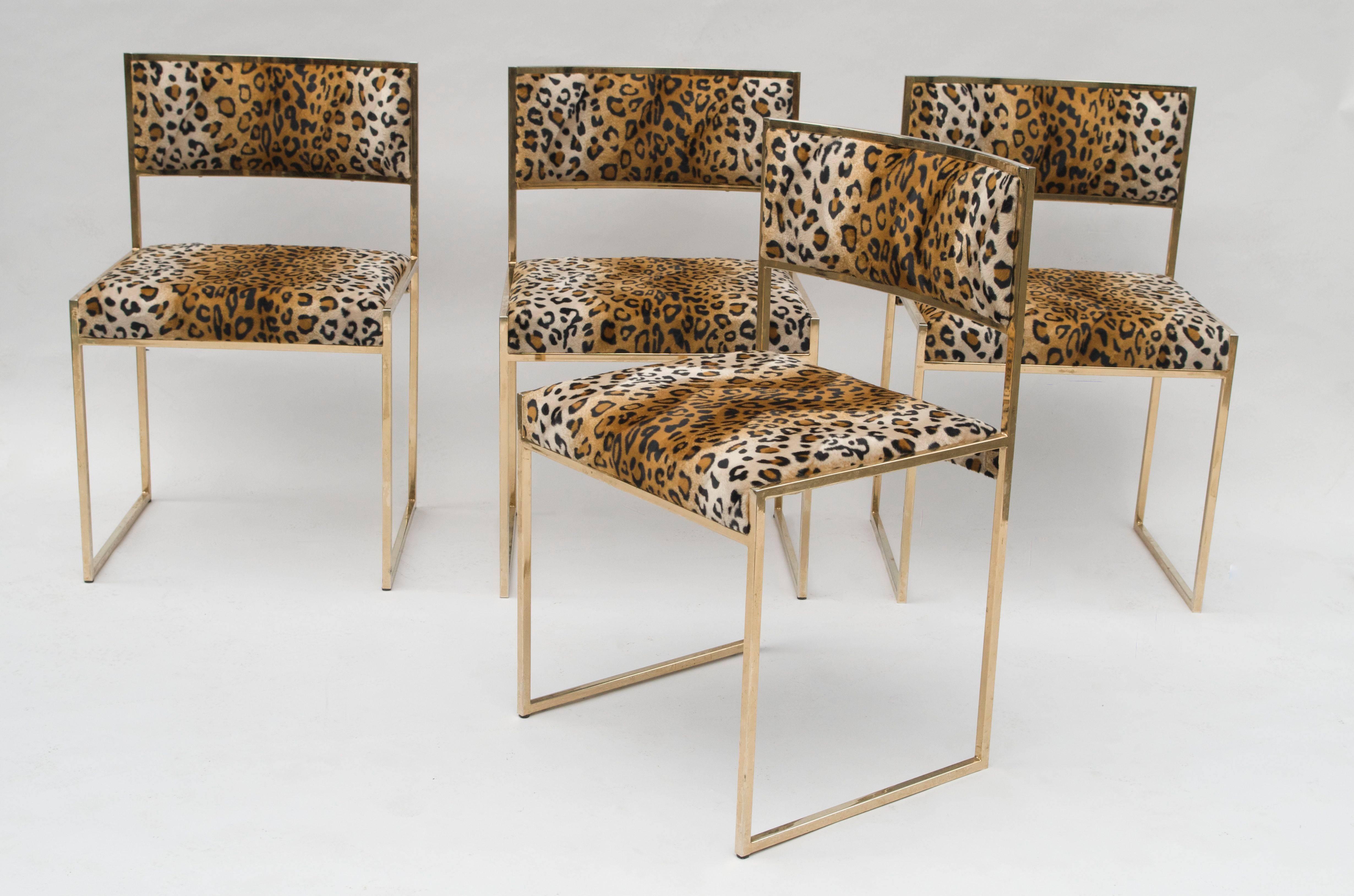 Set of Seven Gilt Brass Chairs by Willy Rizzo, 1970 2
