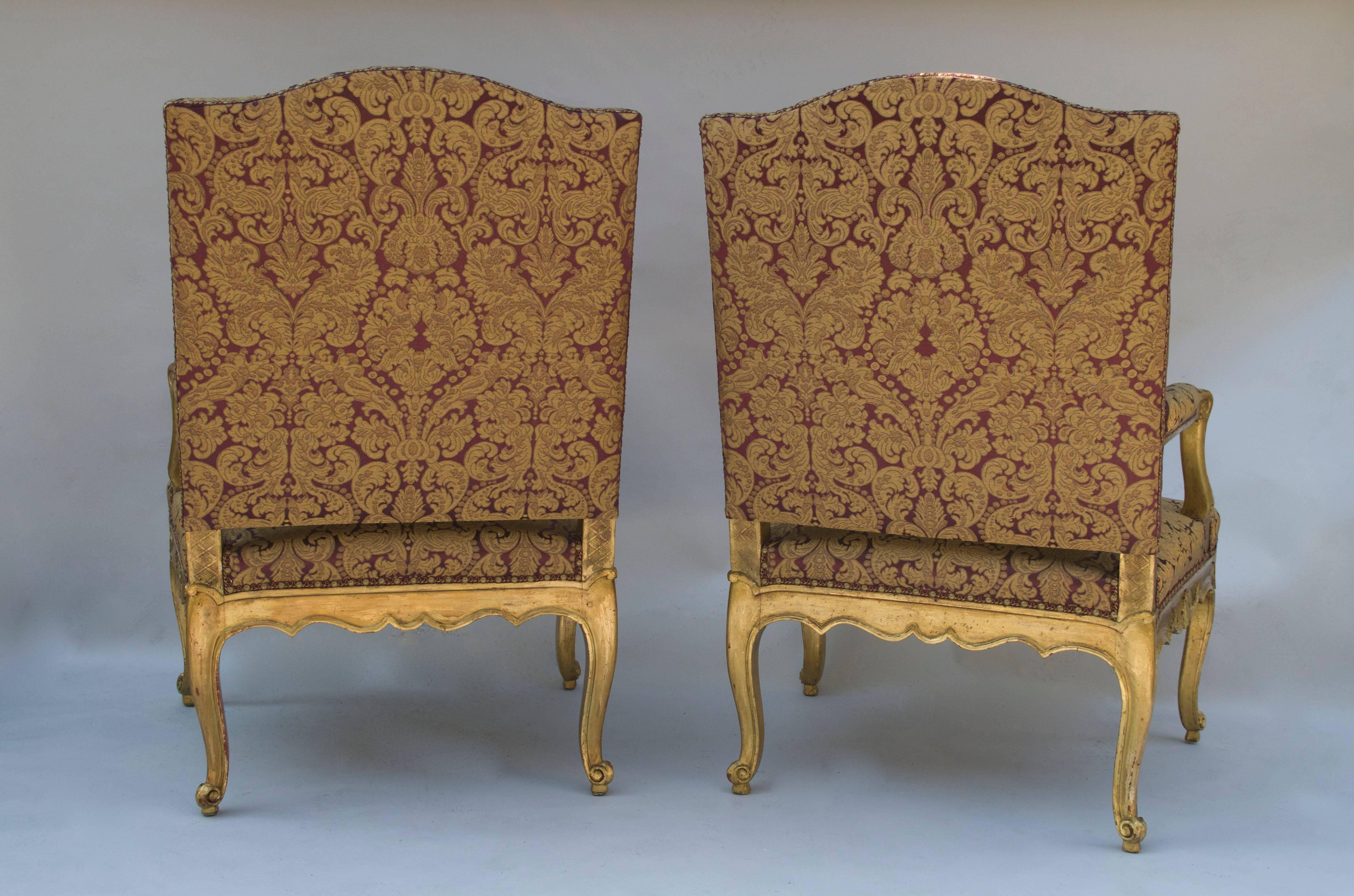 Pair of Great French Regence Style Armchairs 3