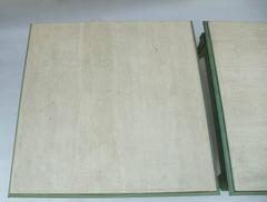 Pair of large etruscan style square coffee tables, circa 1970