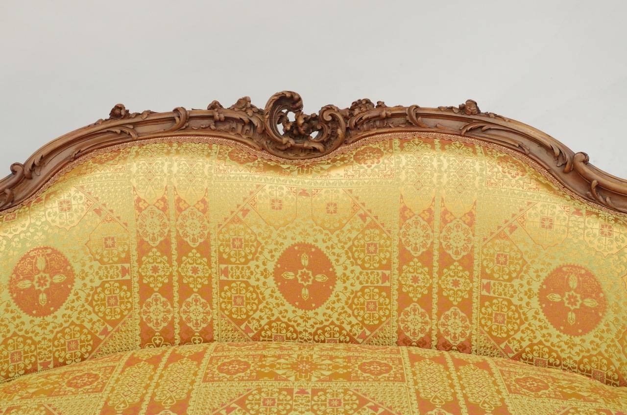 Small Louis XV Style Walnut Sofa, 1880 Period 1