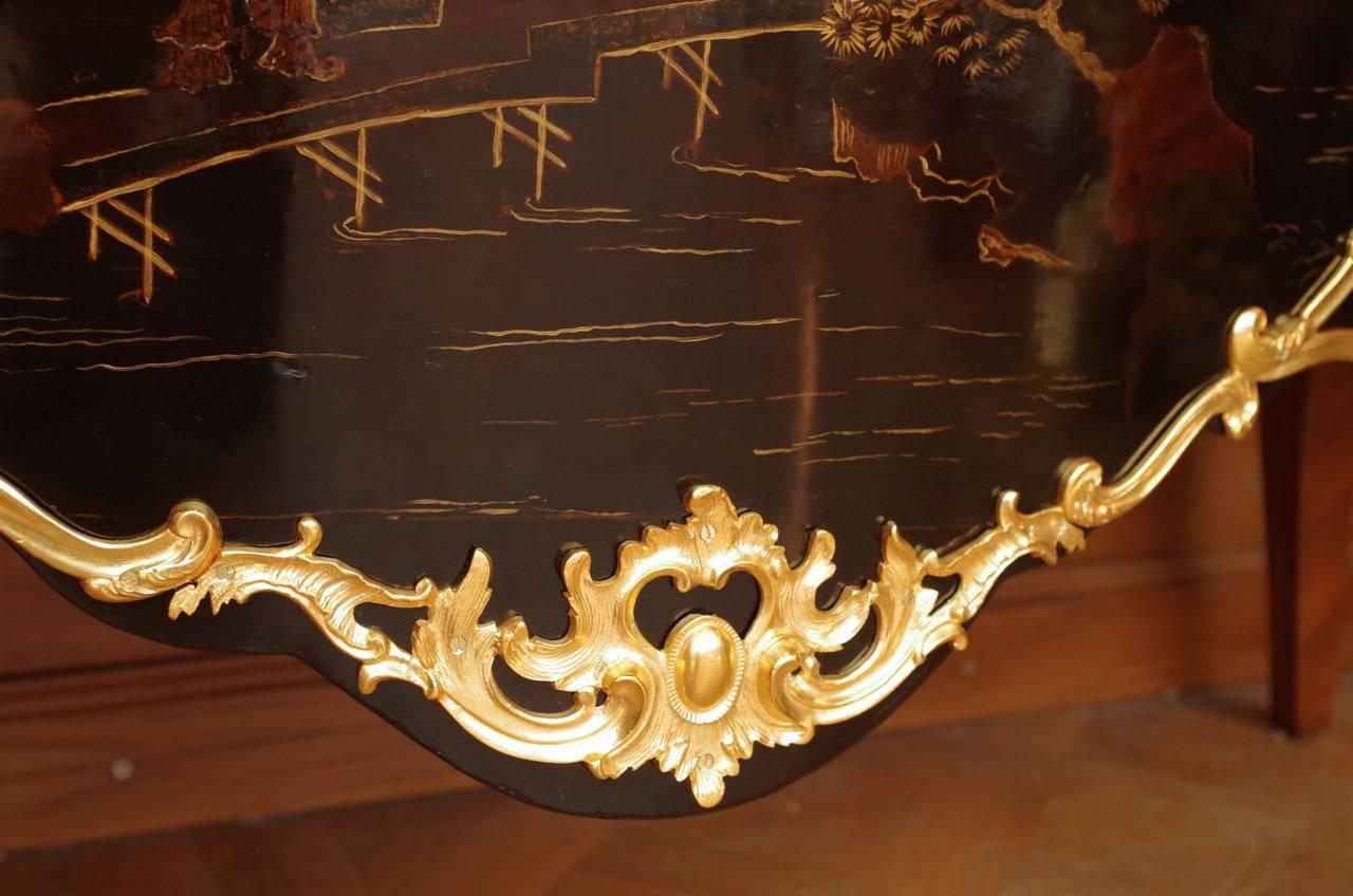 Late 19th Century Louis XV Style Maquetry and Chinese Lacquer Type Commode, circa 1900