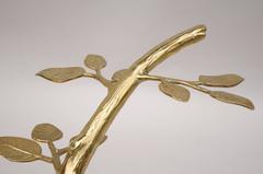 Unusual Gilt Bronze Coffee Table in a Form of a Tree with Bird Nest