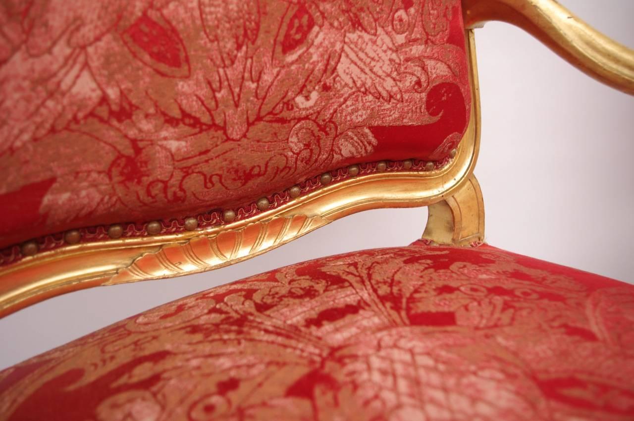 Rare Set of Louis XV Style Giltwood Seats 5