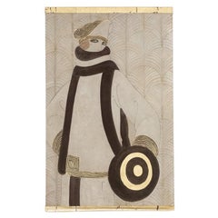 Lienzo pintado en estilo Art Déco. Obra contemporánea.