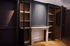 French Louis XVI Style Woodwork or Boiserie, Light Blue and White