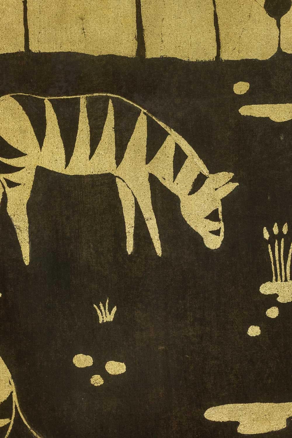 Gemalte Leinwand oder dekorative Tafel, verziert mit Zebras auf einem Landschaftshintergrund.

Werke von zeitgenössischen französischen Künstlern.

Abmessungen: H 160 x B 100 cm

Aktenzeichen: LS5724675B