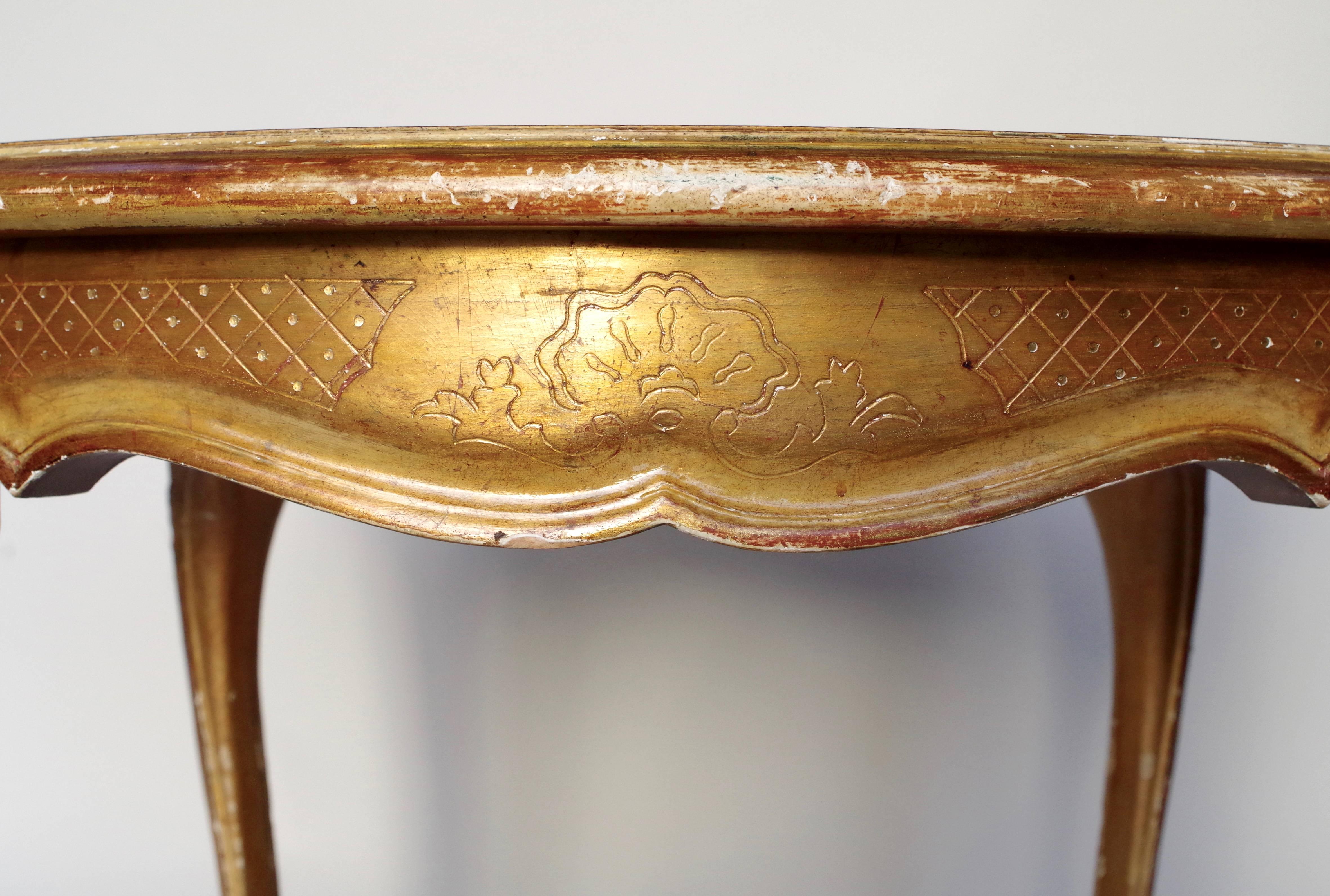 Louis XV Style Round Giltwood Table with Extension Stamped M.Hirch, circa 1960 2