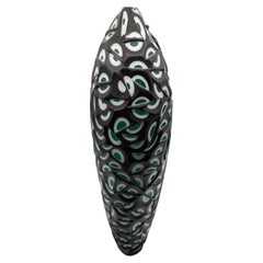 "Night Time Crescent", Studio Glass Sculpture by M.Guggisberg & P. Baldwin