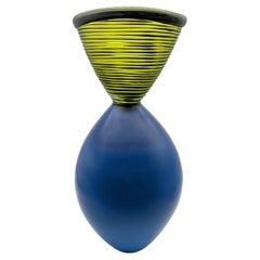 « Blue Figura Sentinel » – Sculpture en verre d'atelier unique, signée Baldwin & Guggisberg