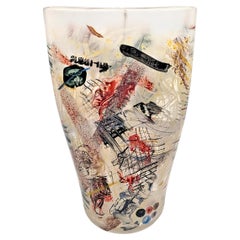 A Rare Hand-Painted Studio Glass Vessel by Richard Meitner (1983)