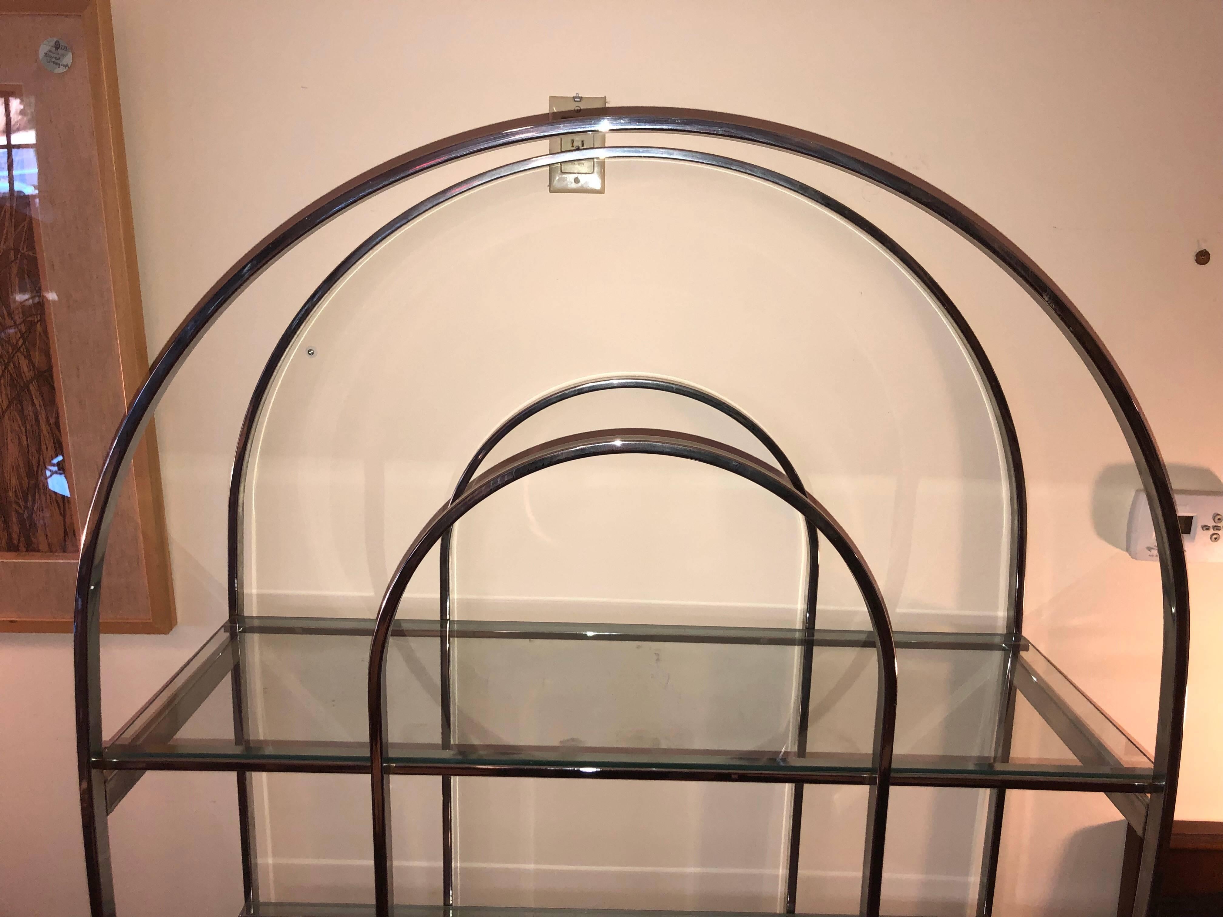 Milo Baughman Style Chrome Étagère For Sale 1