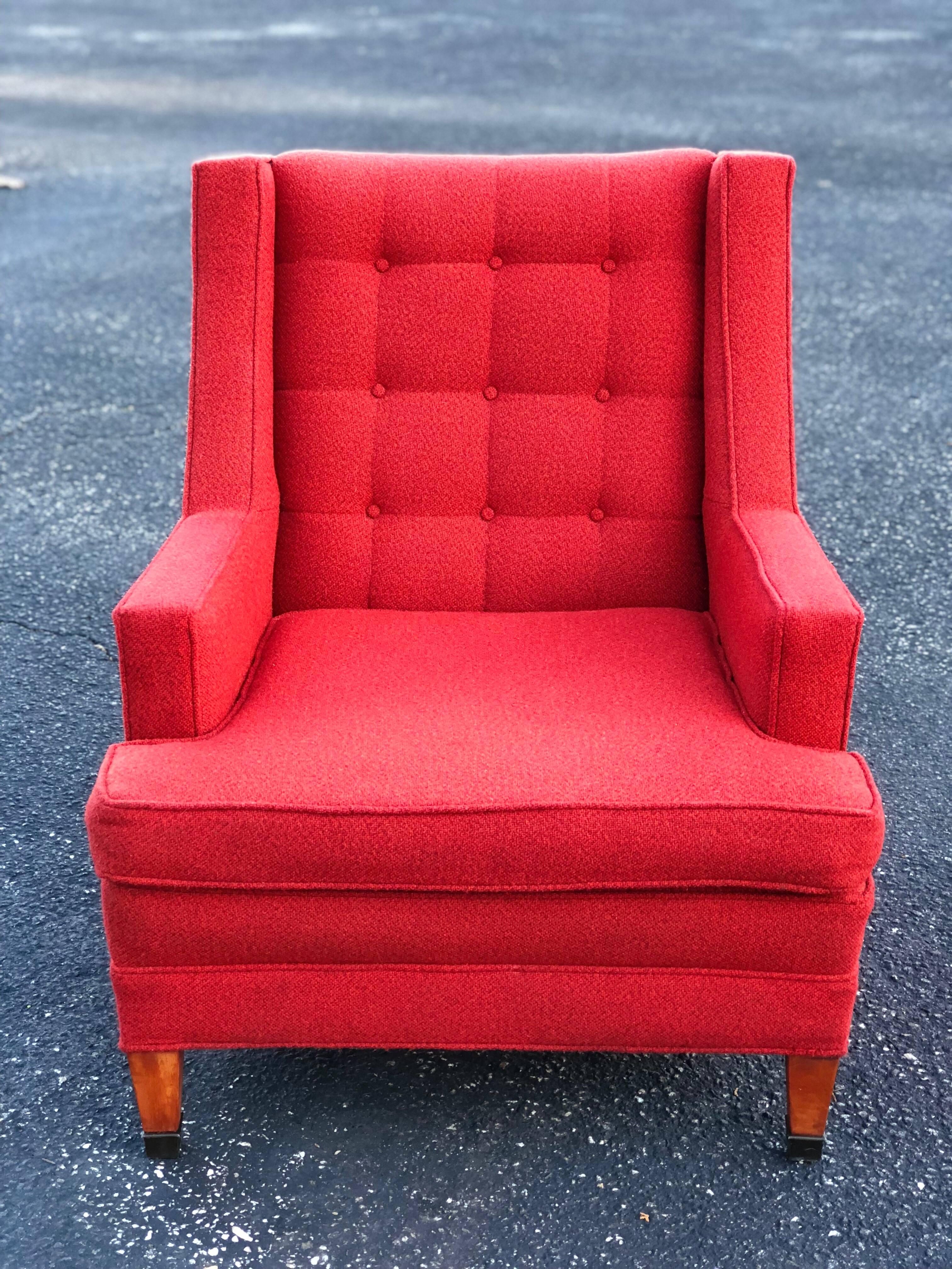 mid century modern red chair