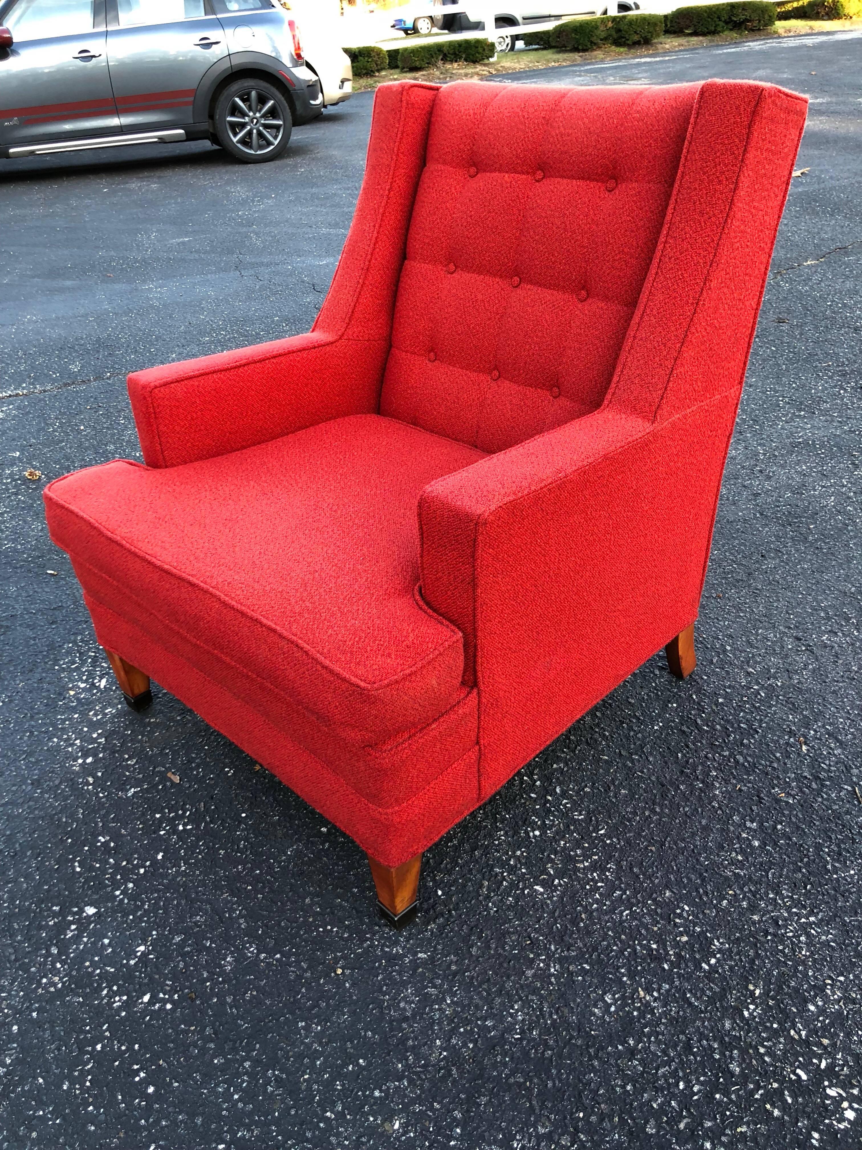 Mid-Century Modern Mid-Century Lounge Chair in Red