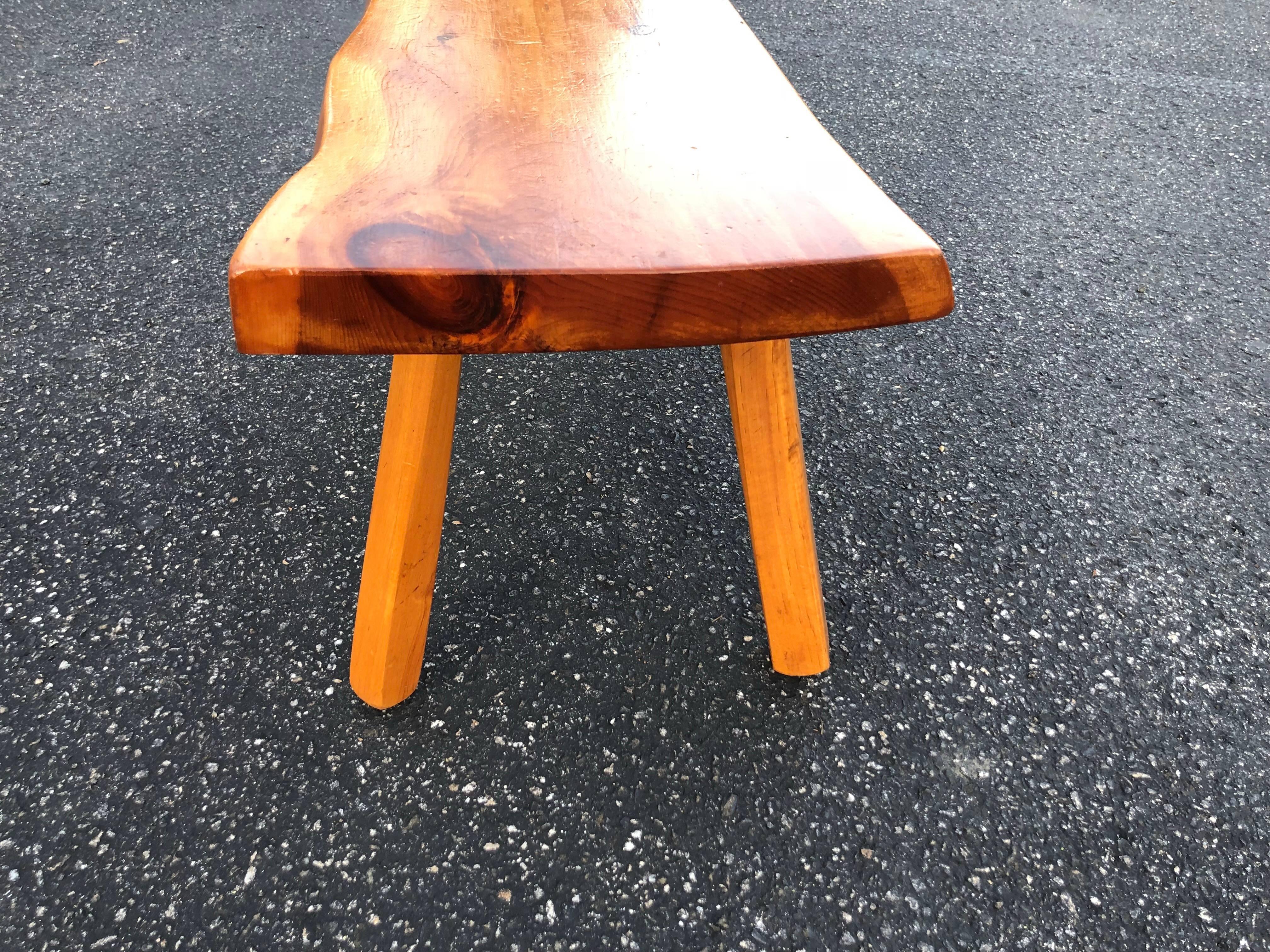 wood slab bench