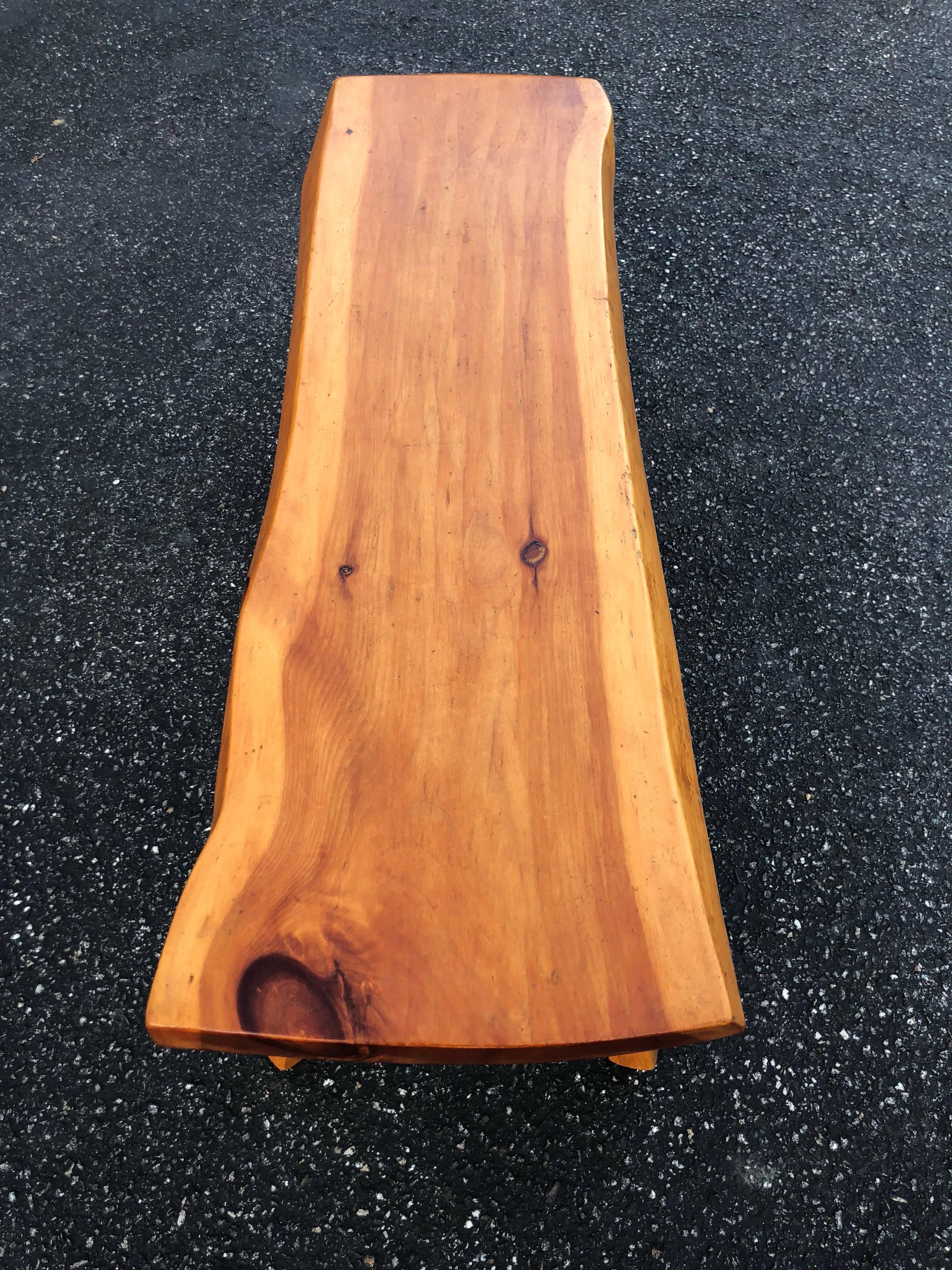 Late 20th Century Live Edge Wooden Slab Bench or Table
