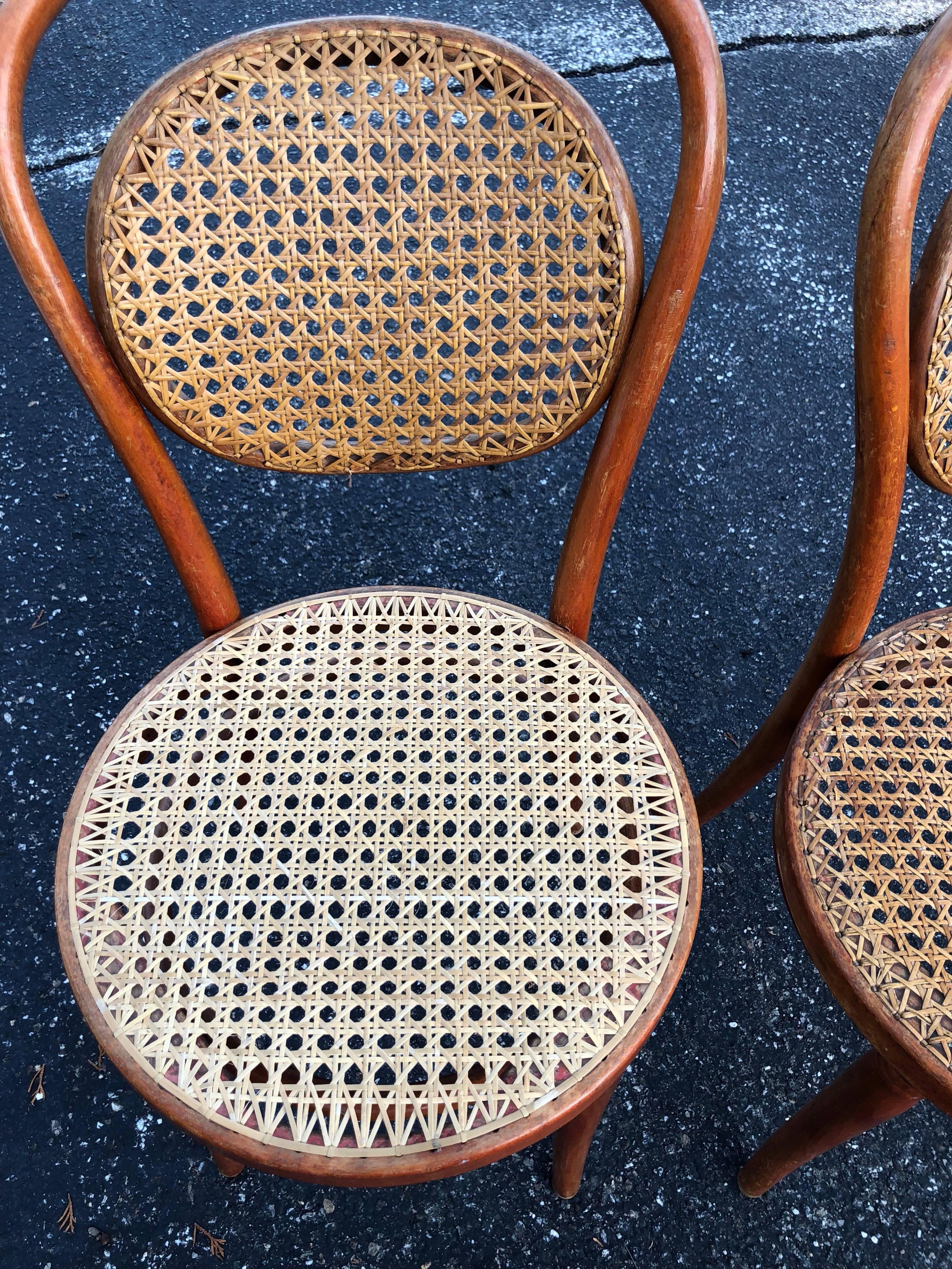 Mid-20th Century Set of Three Vintage Bentwood Thonet Style Chairs