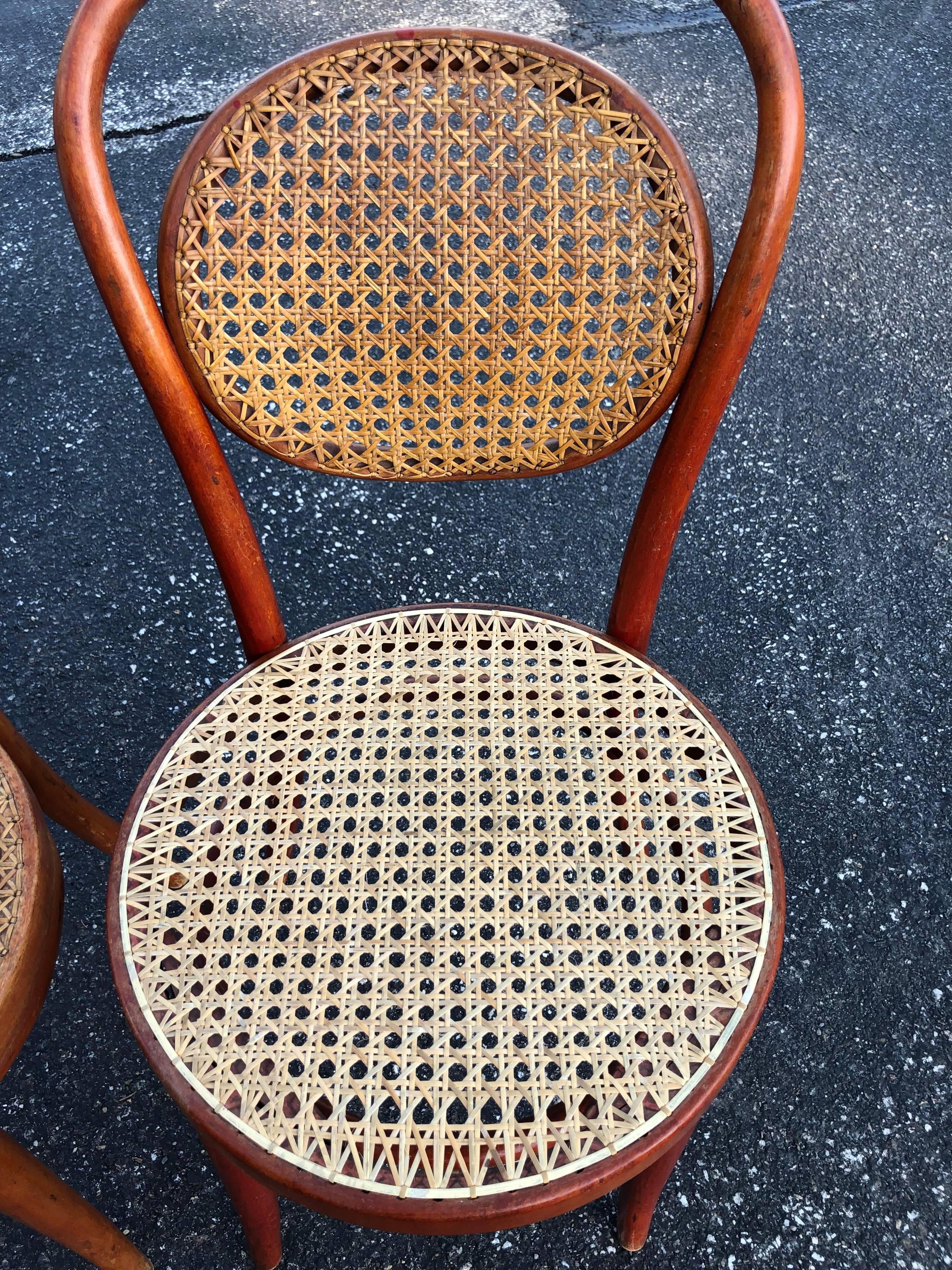 Set of Three Vintage Bentwood Thonet Style Chairs 1