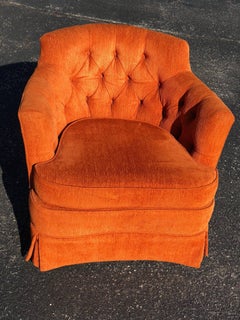 Hollywood Regency Tufted Orange Club Chair