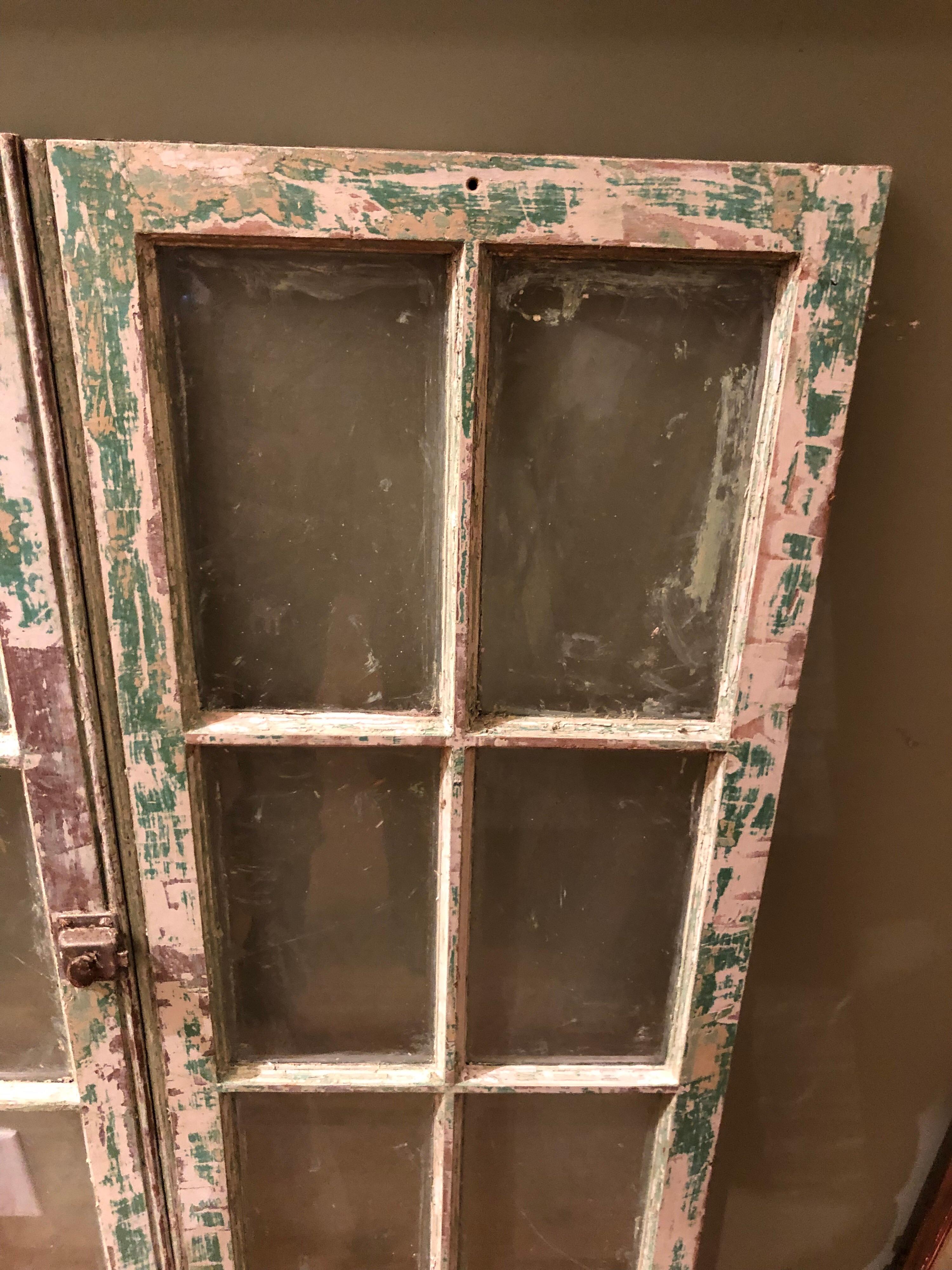 Painted Pair of Antique Windows