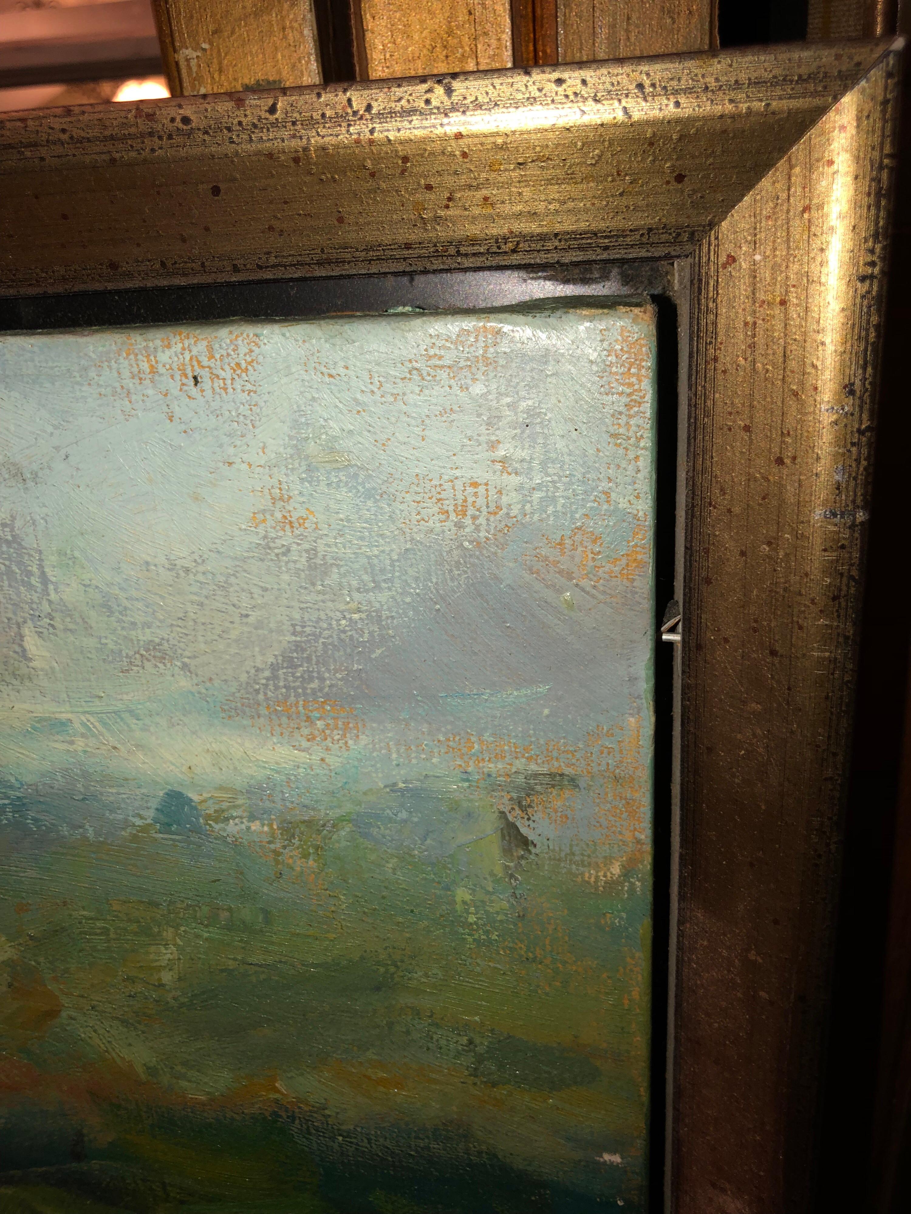 Huge 3.50' x 5' Impasto Plein Air Landscape Oil on Canvas For Sale 13