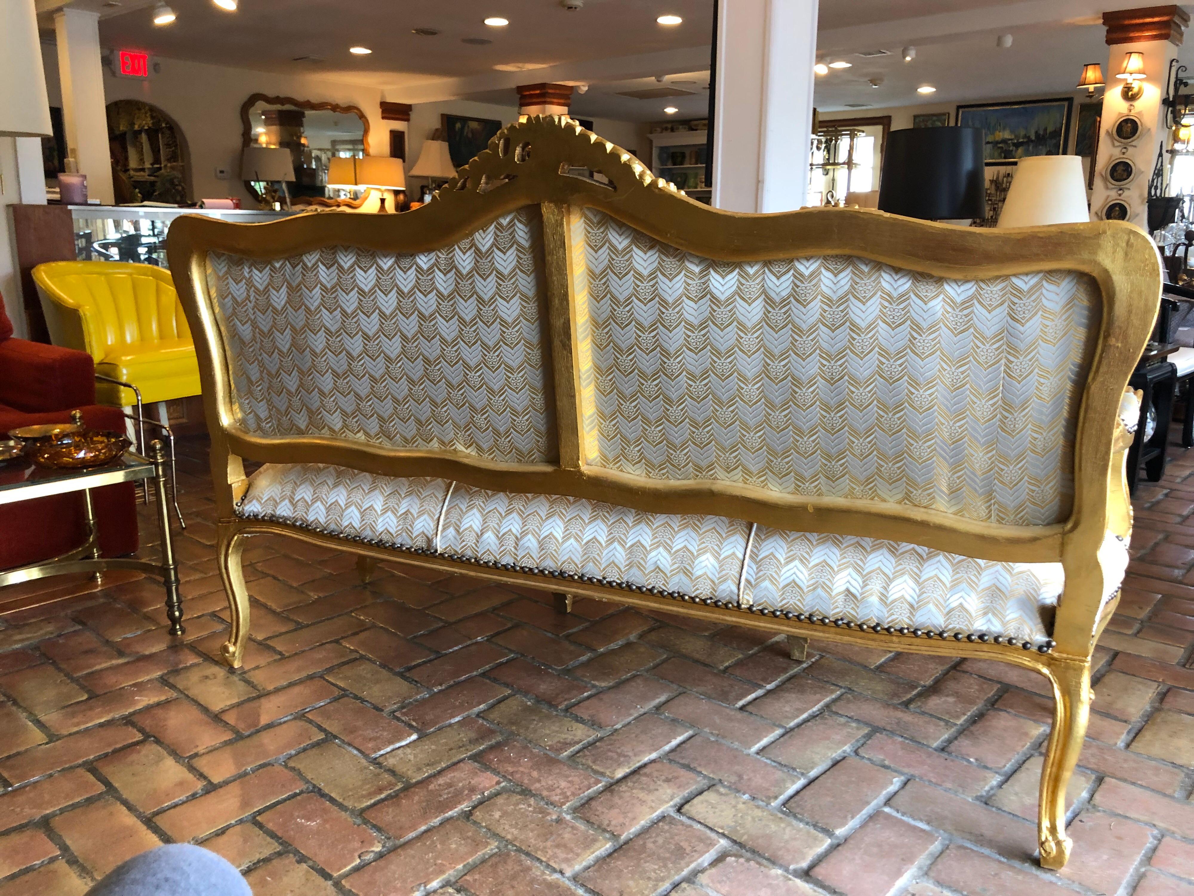 French Gilt Sofa in the Style of Louis XVI 2