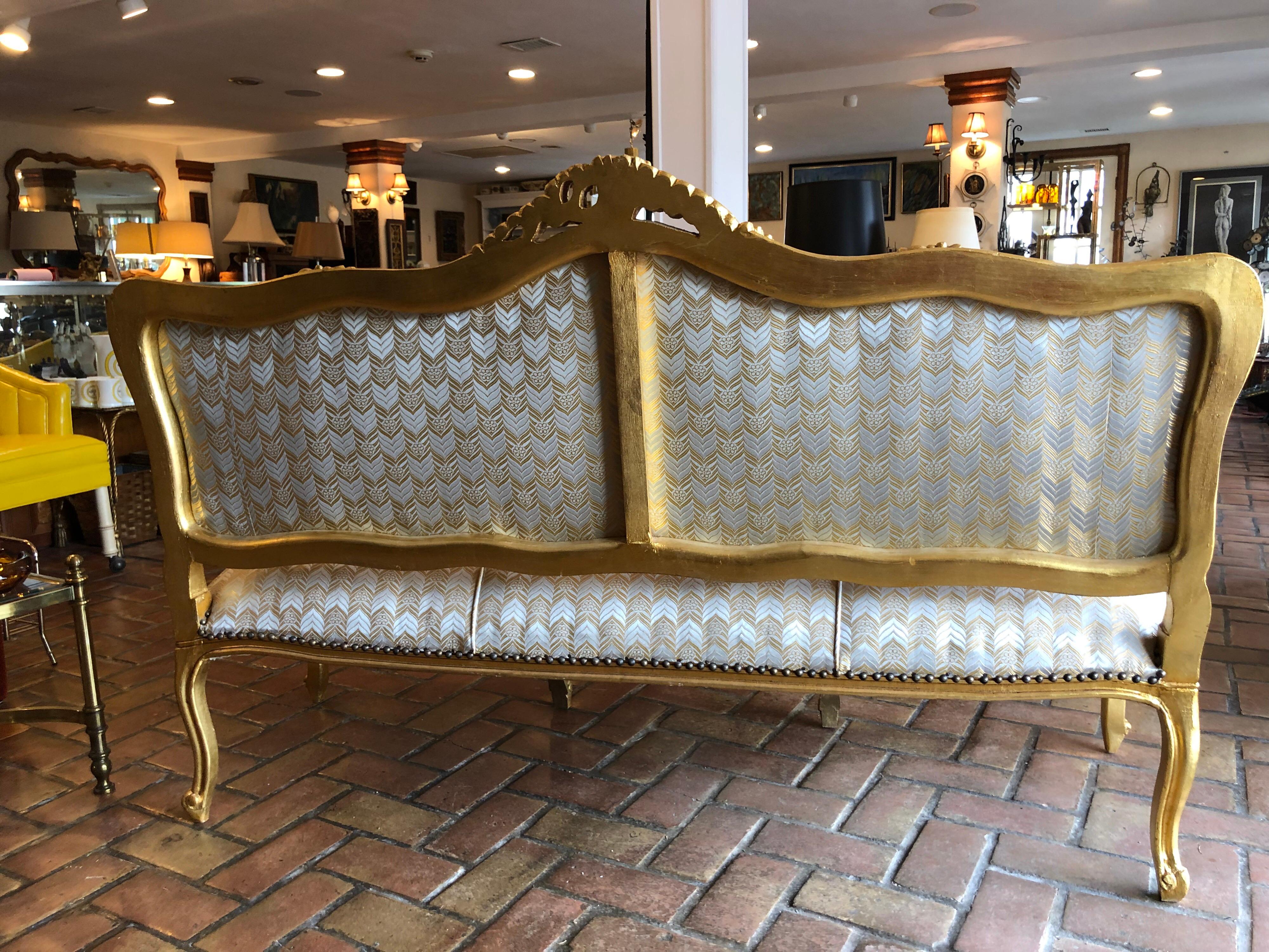 French Gilt Sofa in the Style of Louis XVI 1