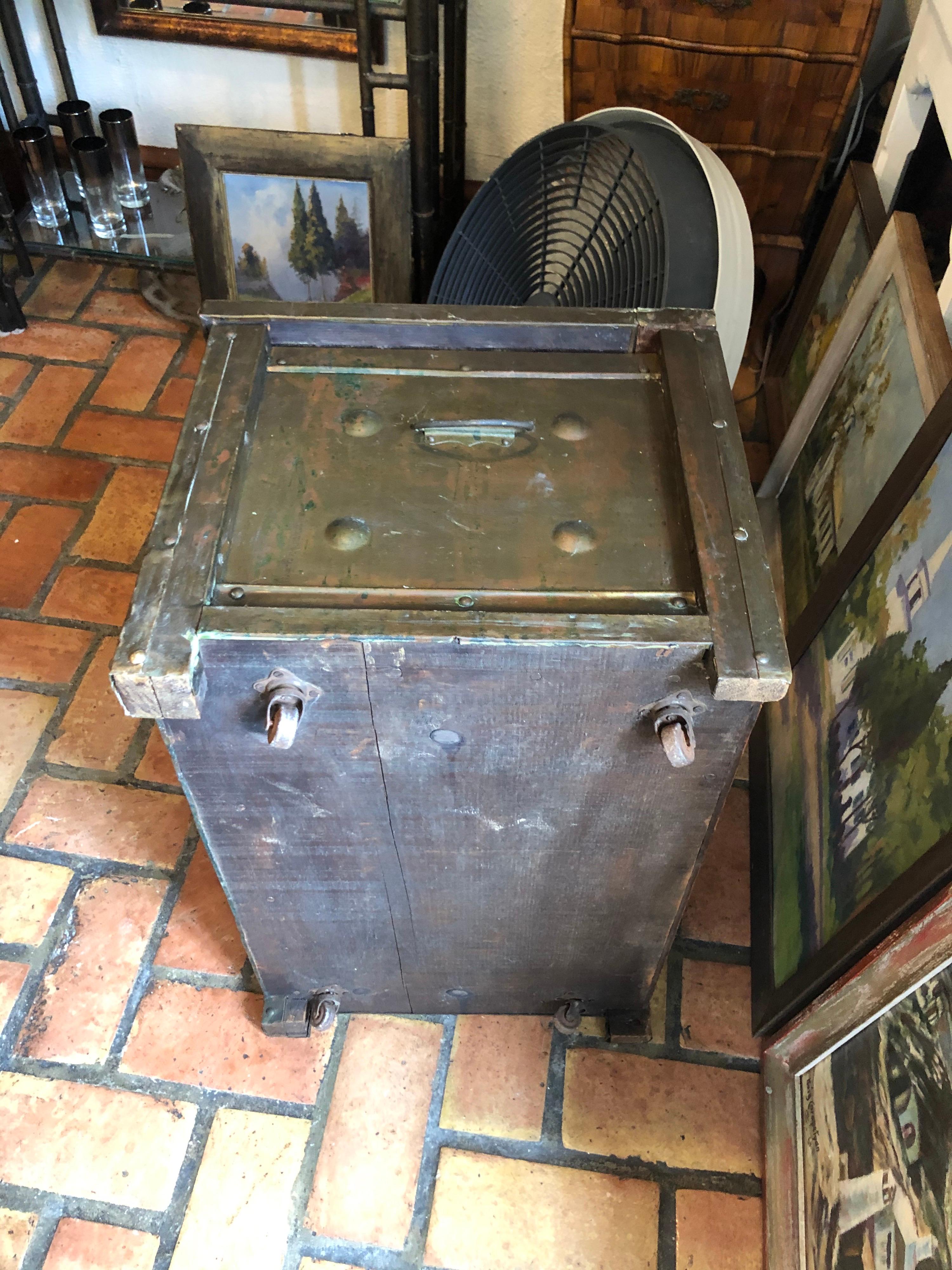 Antique Brass Firewood Box 6