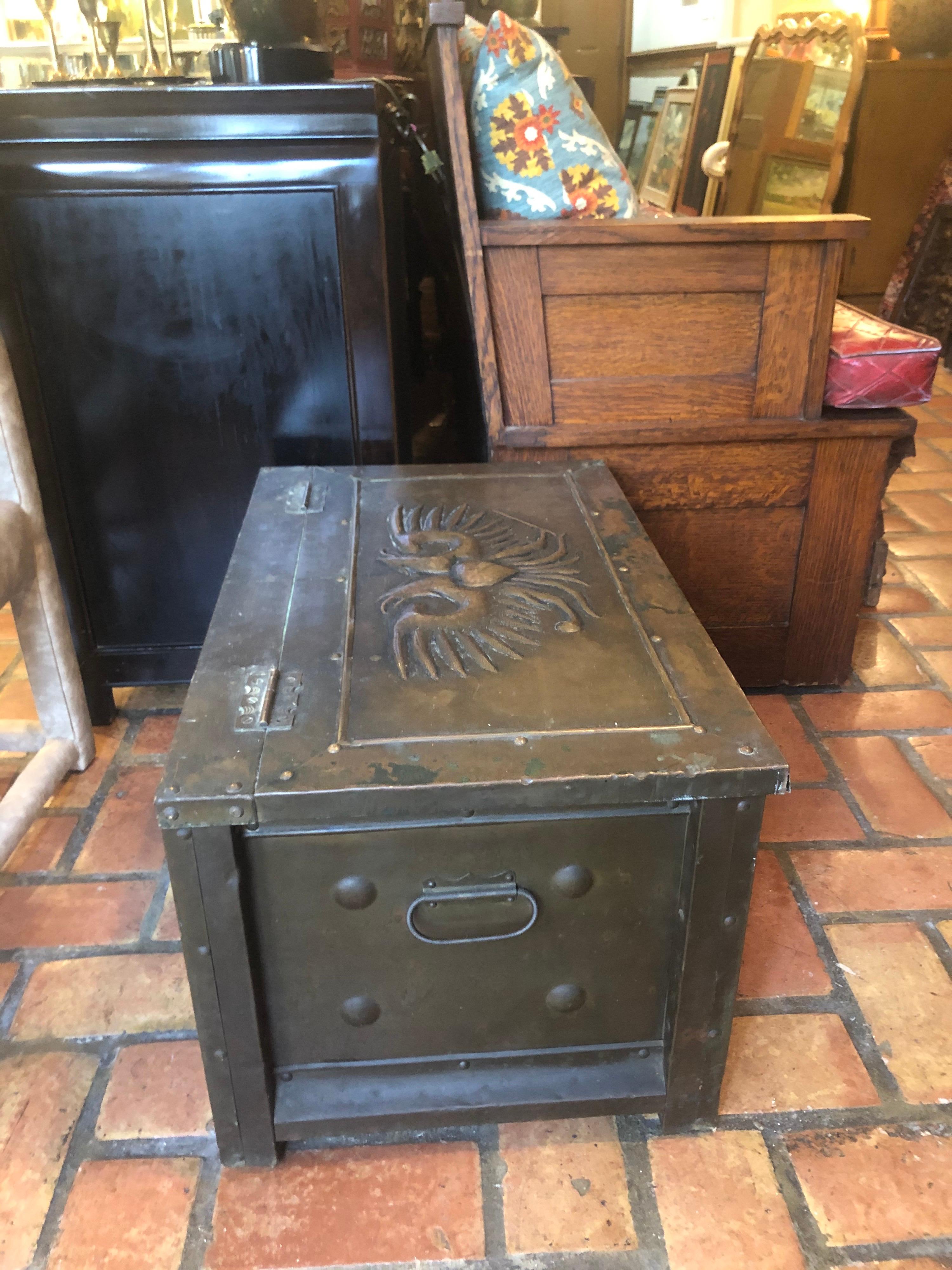 Antique Brass Firewood Box 10