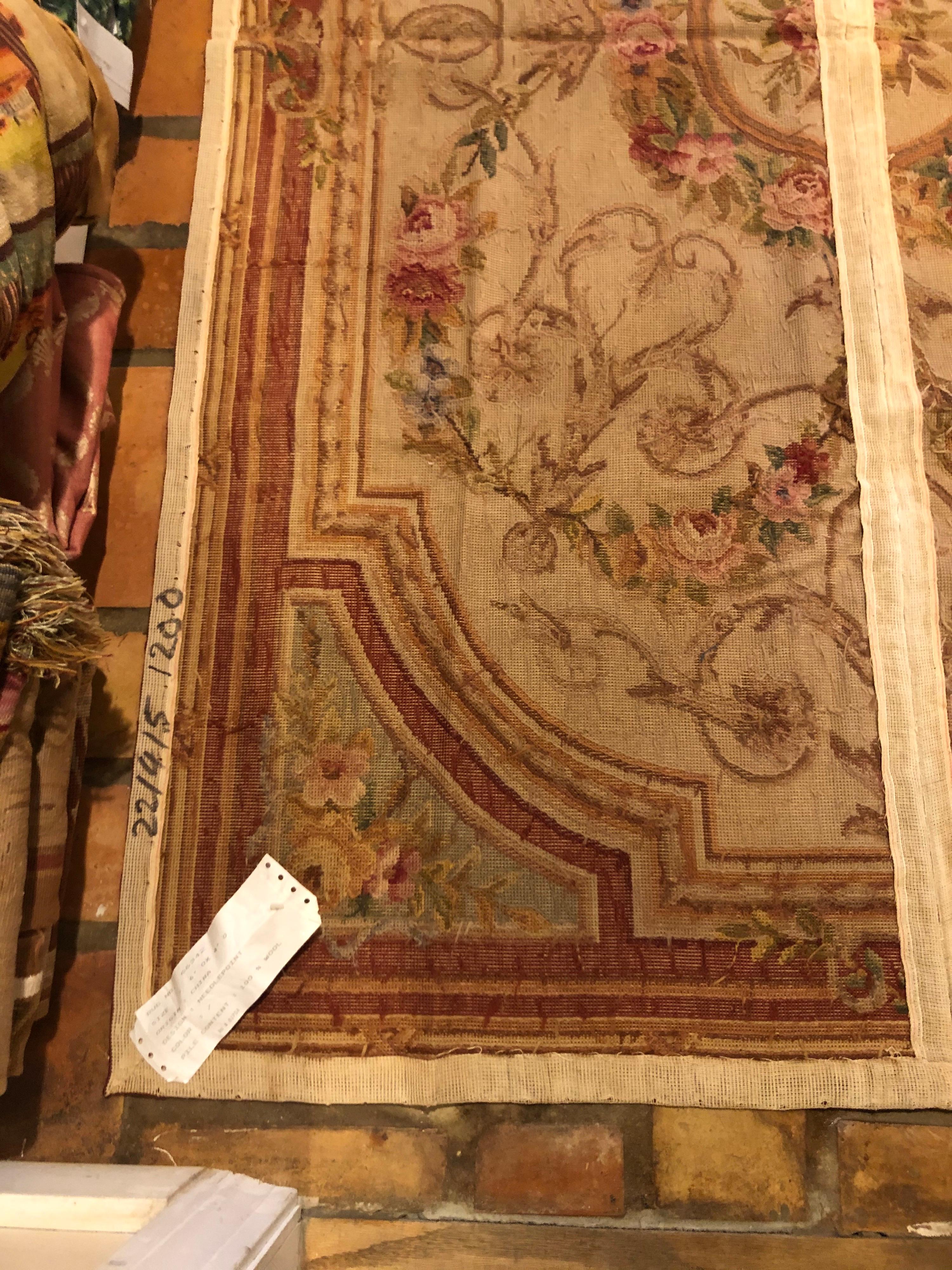 Aubusson Needlepoint Rug  4' x 6' New and Unused with tags For Sale 3
