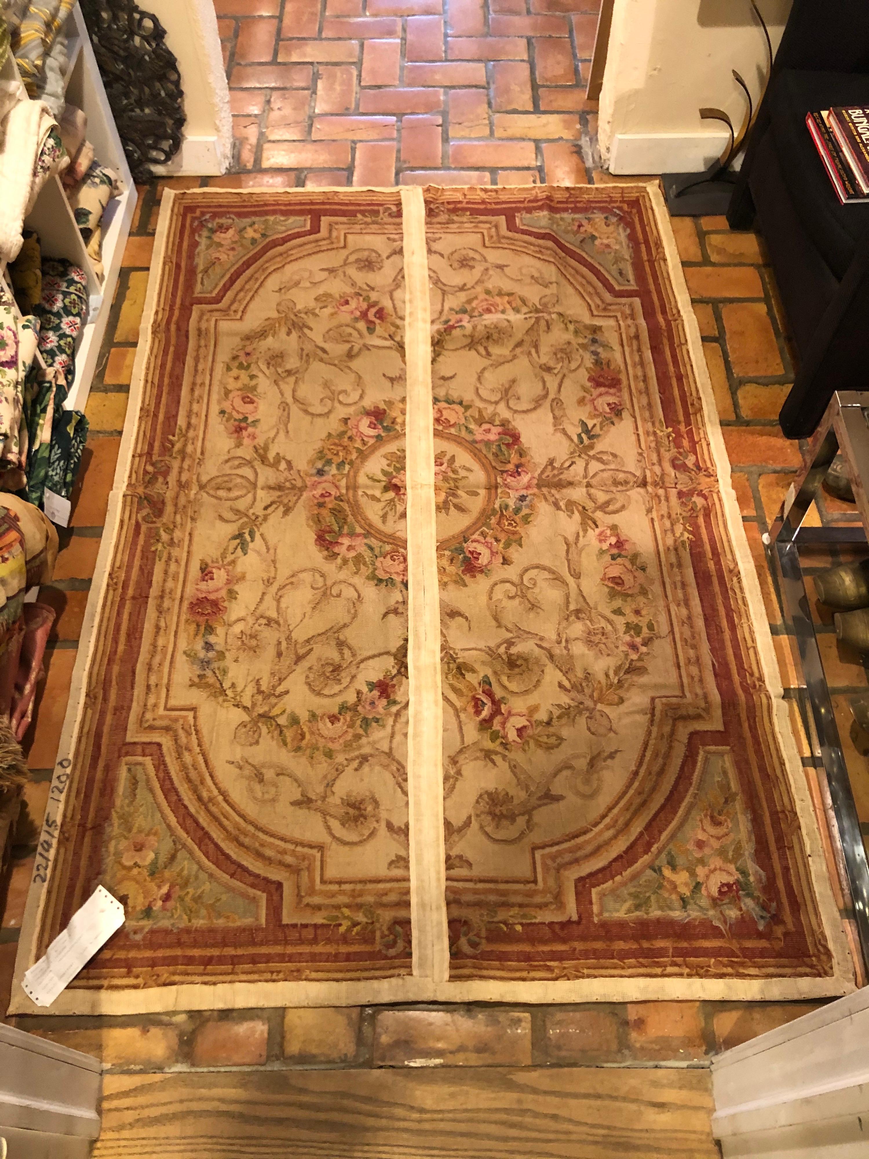 Aubusson Needlepoint Rug  4' x 6' New and Unused with tags For Sale 2