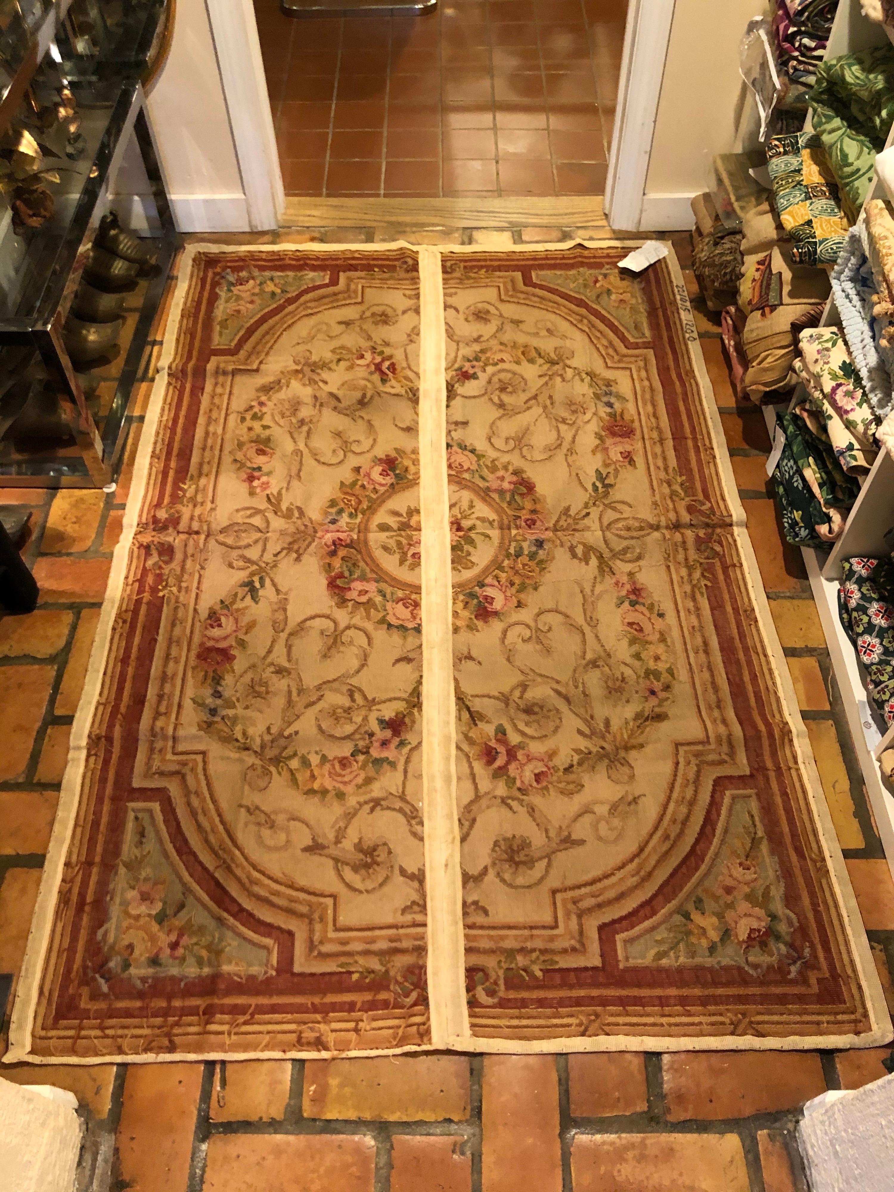 Aubusson Needlepoint Rug  4' x 6' New and Unused with tags For Sale 7