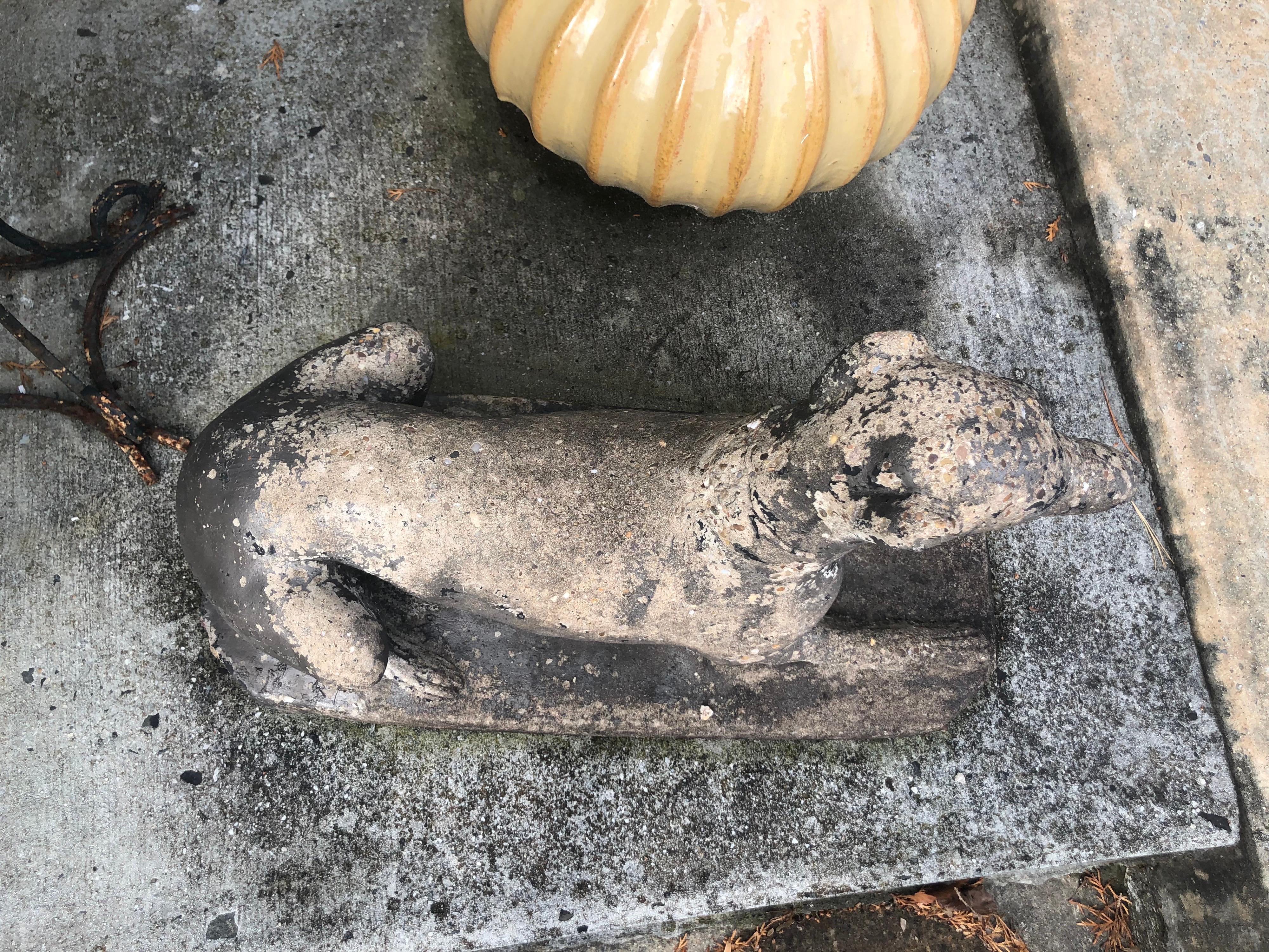 Antique Garden Statue of a Dog or whippet 13