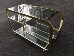 Antique Design Institute America (DIA) Brass and Glass Bar Cart