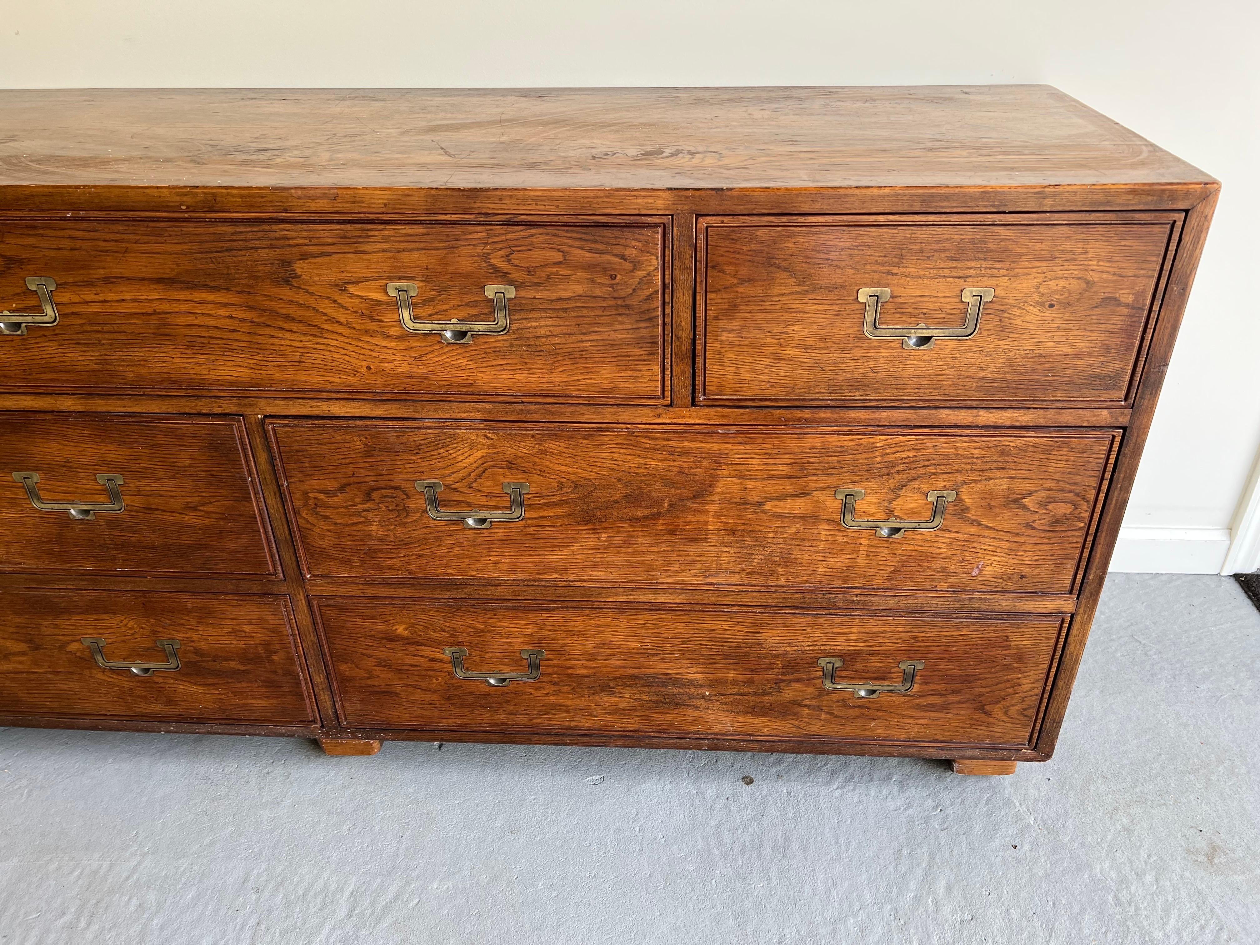 Late 20th Century Henredon Artefacts Campaign Style Dresser