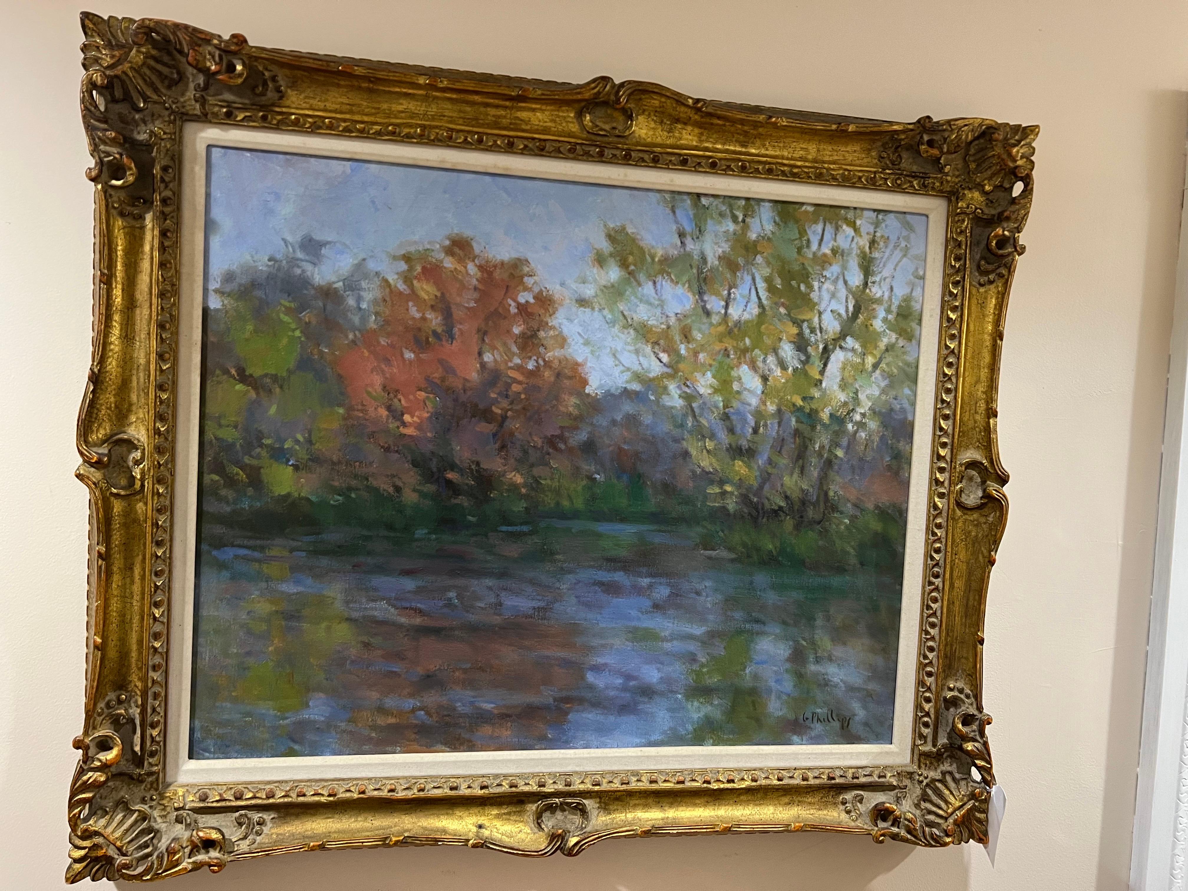 Impressionist Plein Air Signed Philips In Good Condition For Sale In Redding, CT